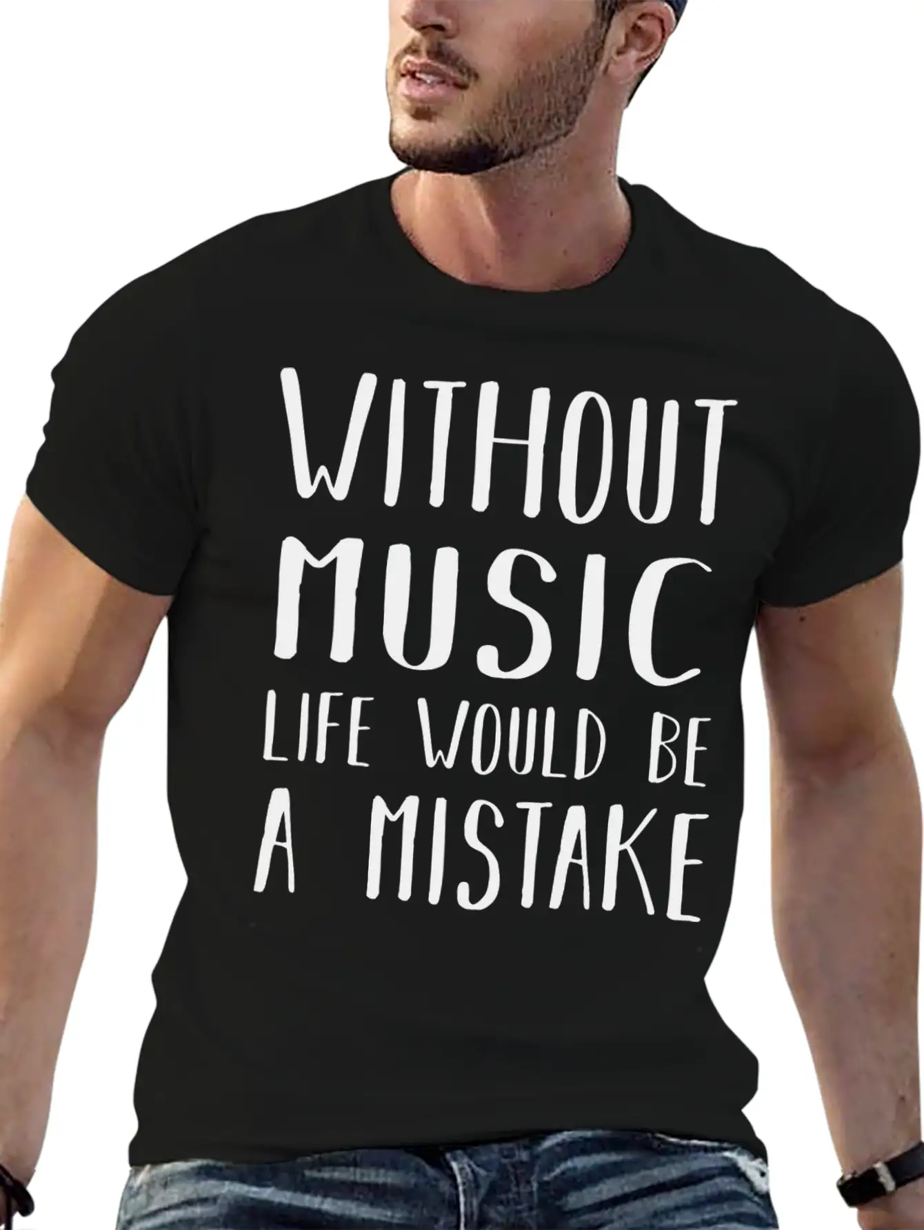 Without Music Casual Graphic T-Shirt – Simple And Comfortable Daily Wear