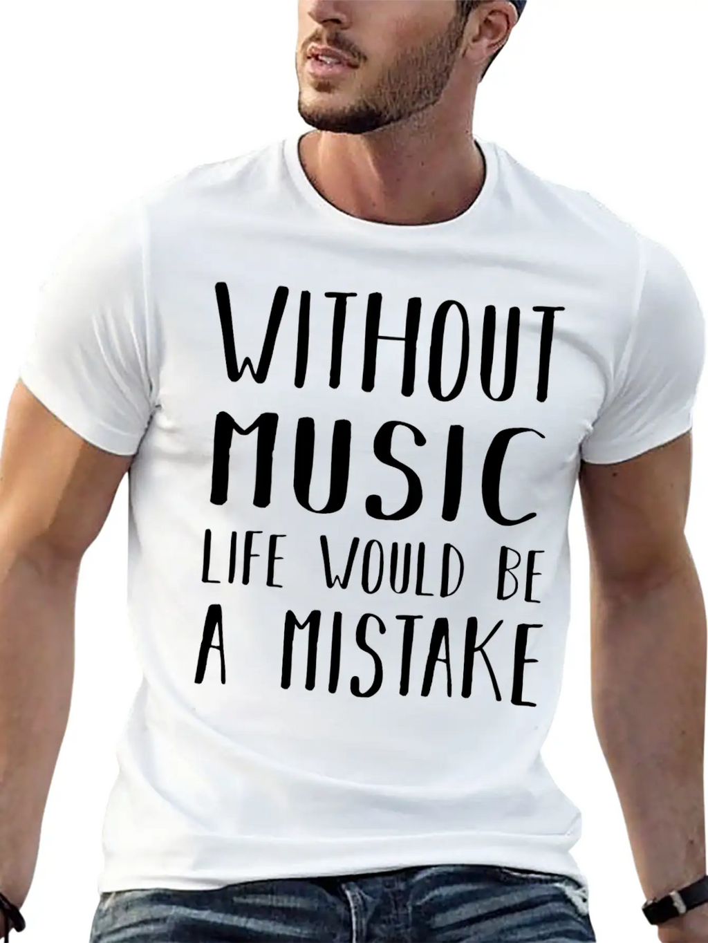 Without Music Casual Graphic T-Shirt – Simple And Comfortable Daily Wear