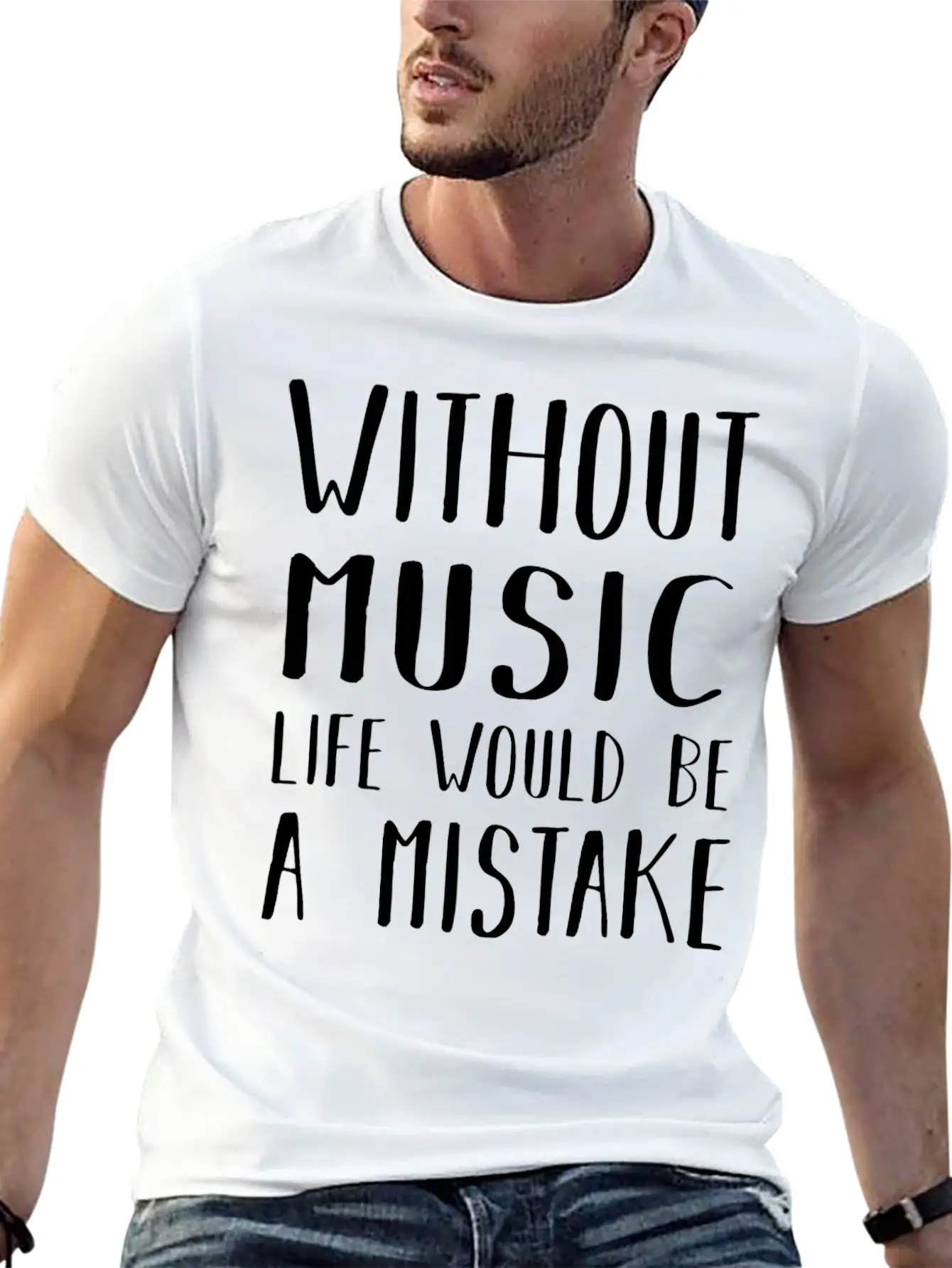 Without Music Casual Graphic T-Shirt – Simple And Comfortable Daily Wear