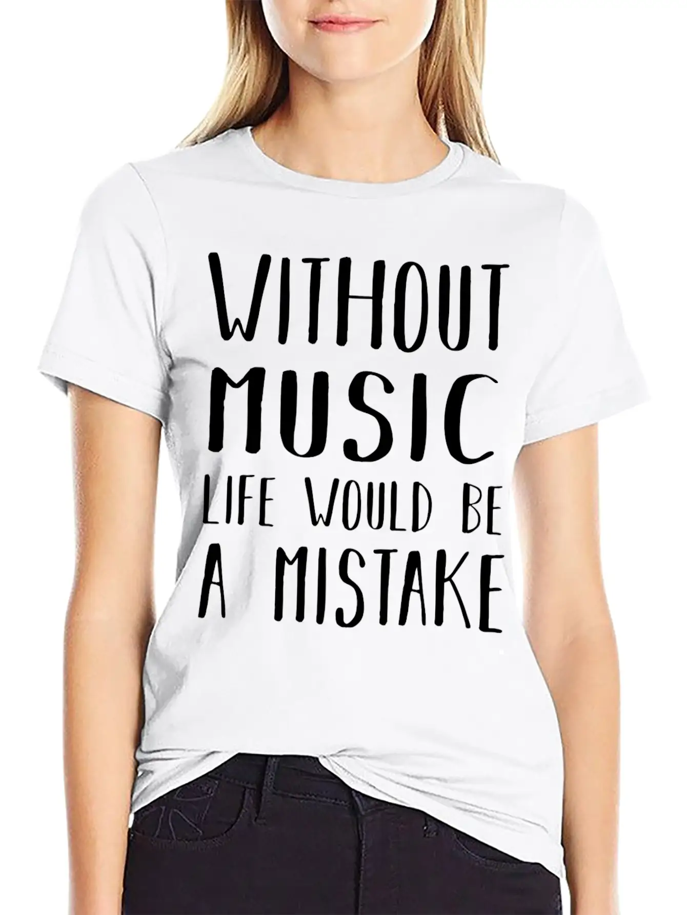 Without Music Casual Graphic T-Shirt – Simple And Comfortable Daily Wear