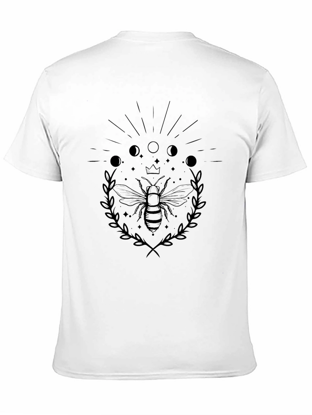 Bee & Moon Phases Graphic Tee - Black