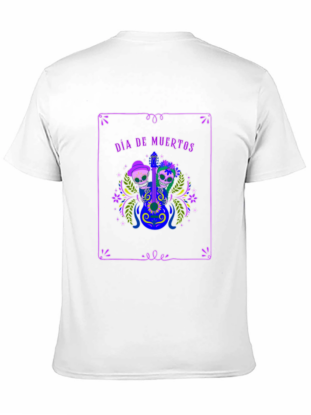 Día de Muertos T-Shirt - Skull Guitar Graphic Tee