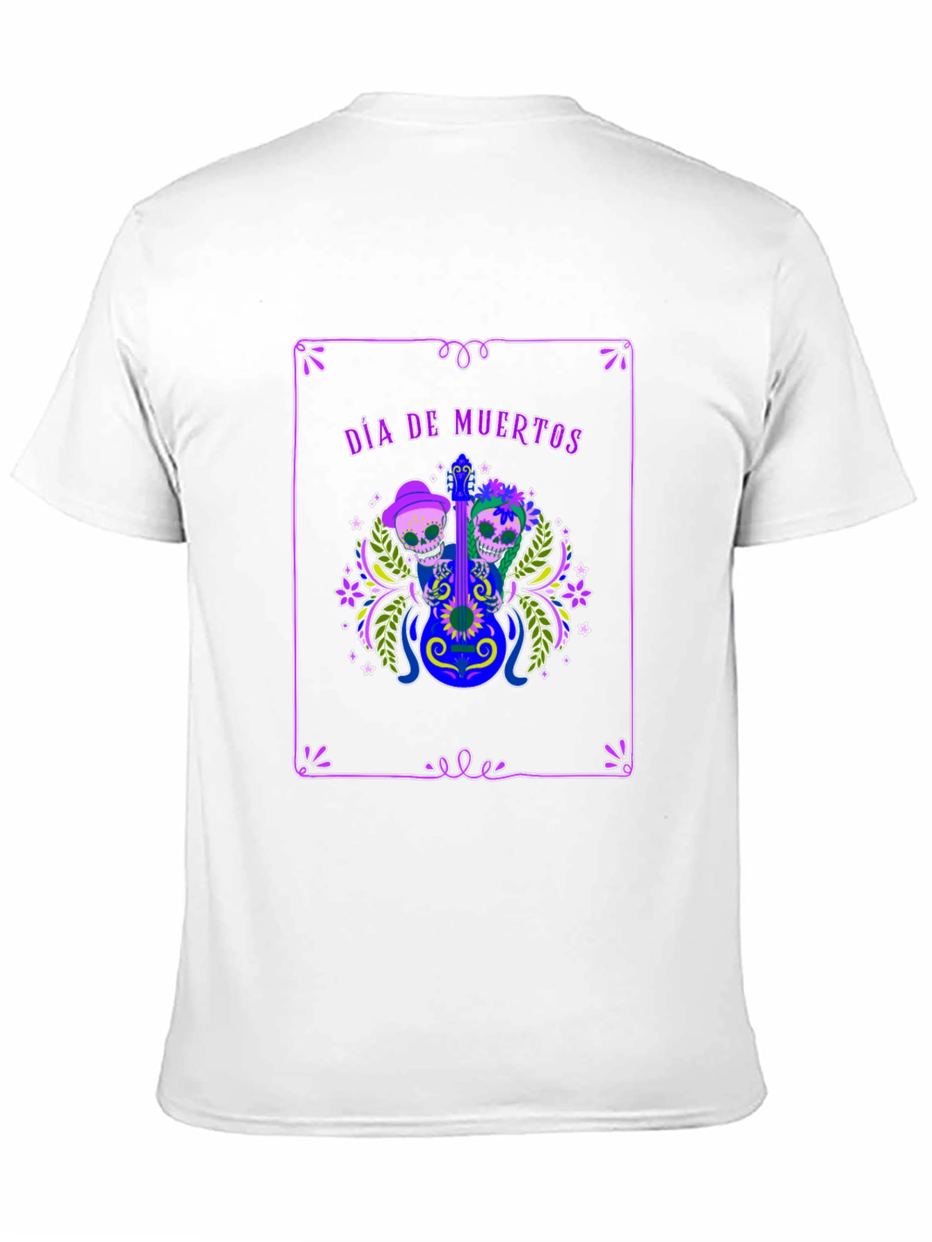 Día de Muertos T-Shirt - Skull Guitar Graphic Tee