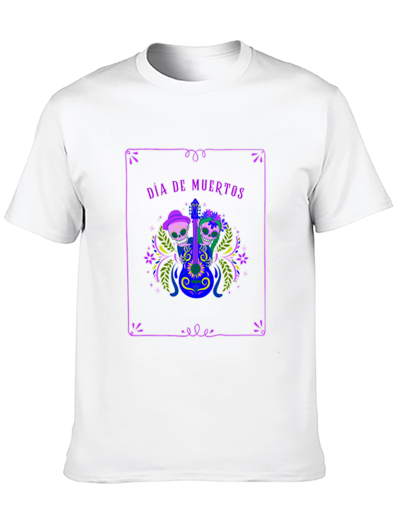 Día de Muertos T-Shirt - Skull Guitar Graphic Tee