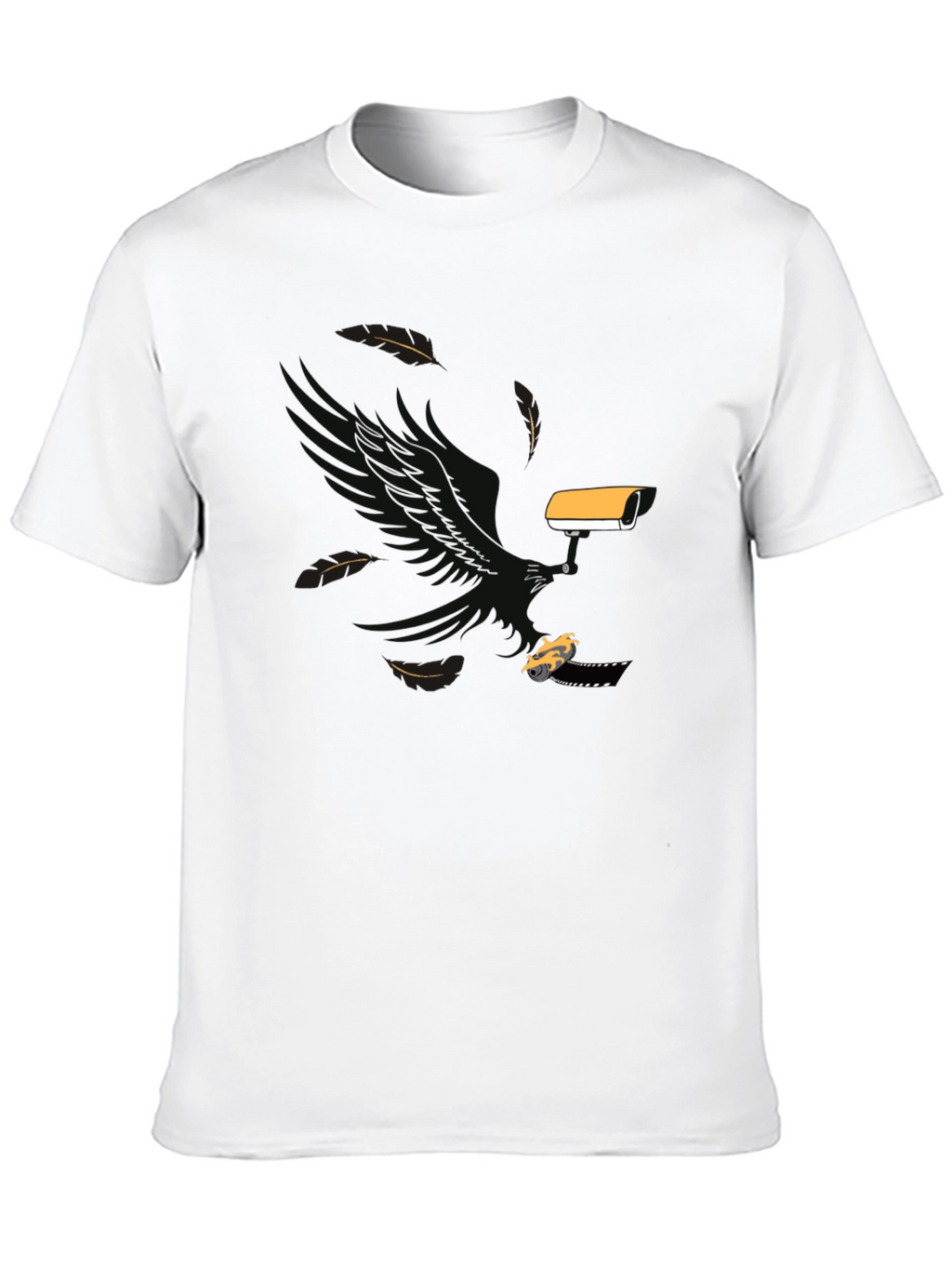 Surveillance T-Shirt: Eagle Camera & Car Graphic Tee