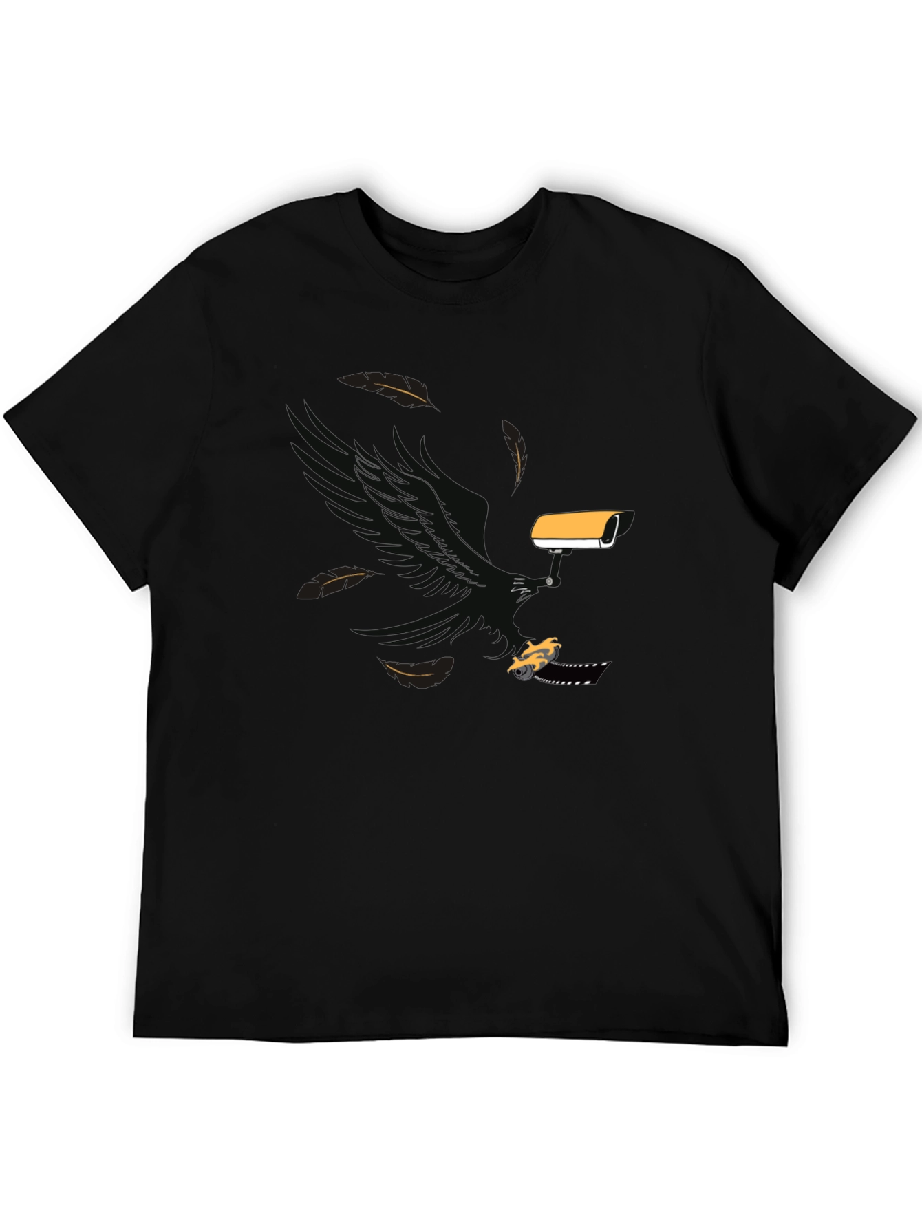 Surveillance T-Shirt: Eagle Camera & Car Graphic Tee