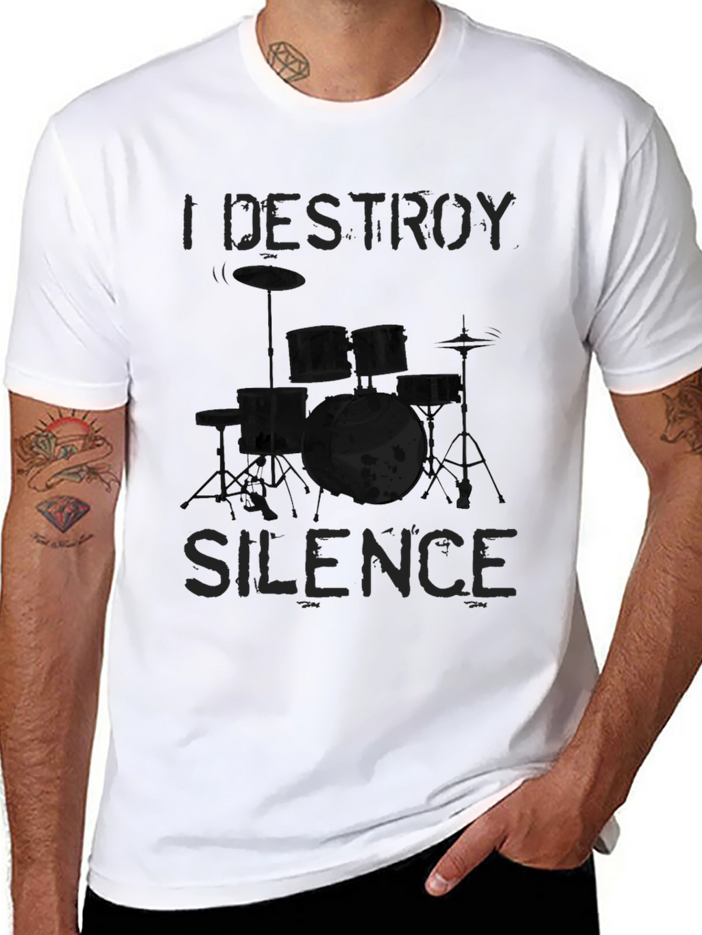 I Destroy Silence Graphic T-Shirt - Drummer Tee