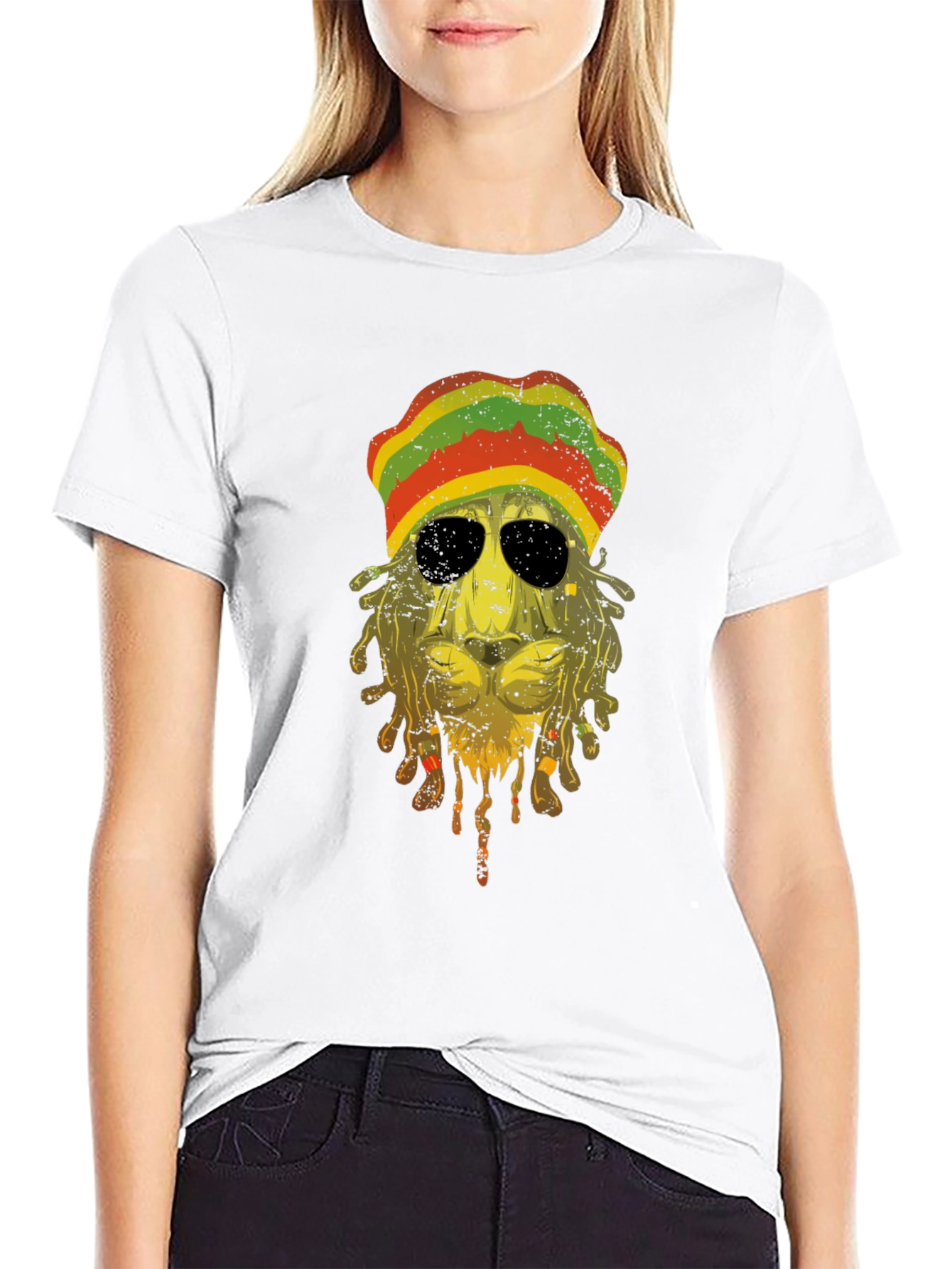 Rasta Lion Graphic Tee - Reggae Vibes