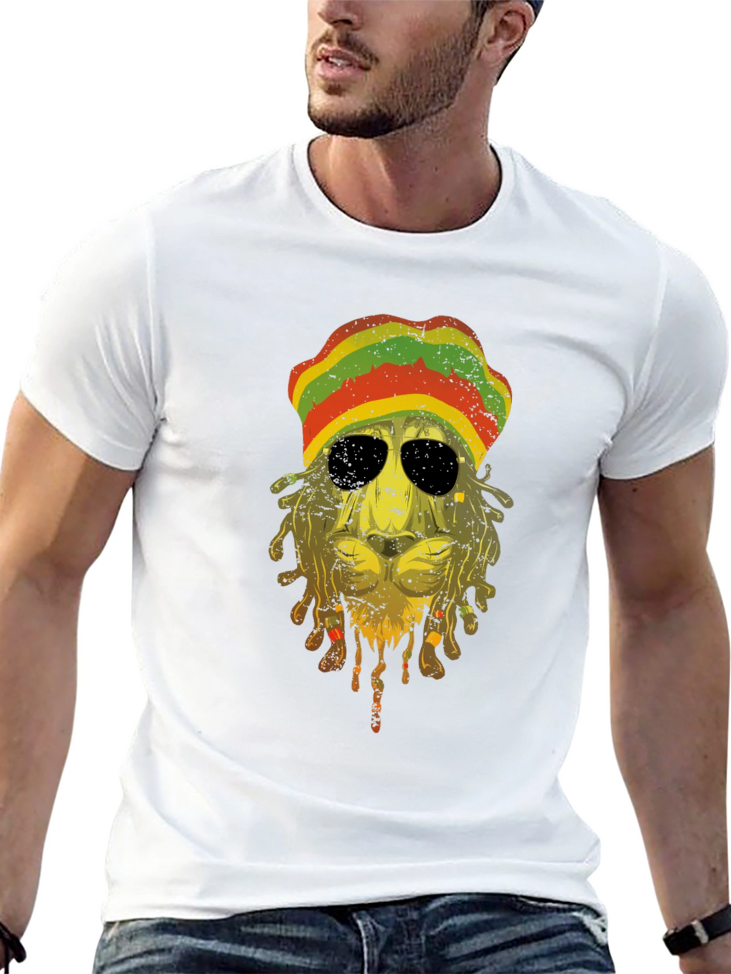 Rasta Lion Graphic Tee - Reggae Vibes