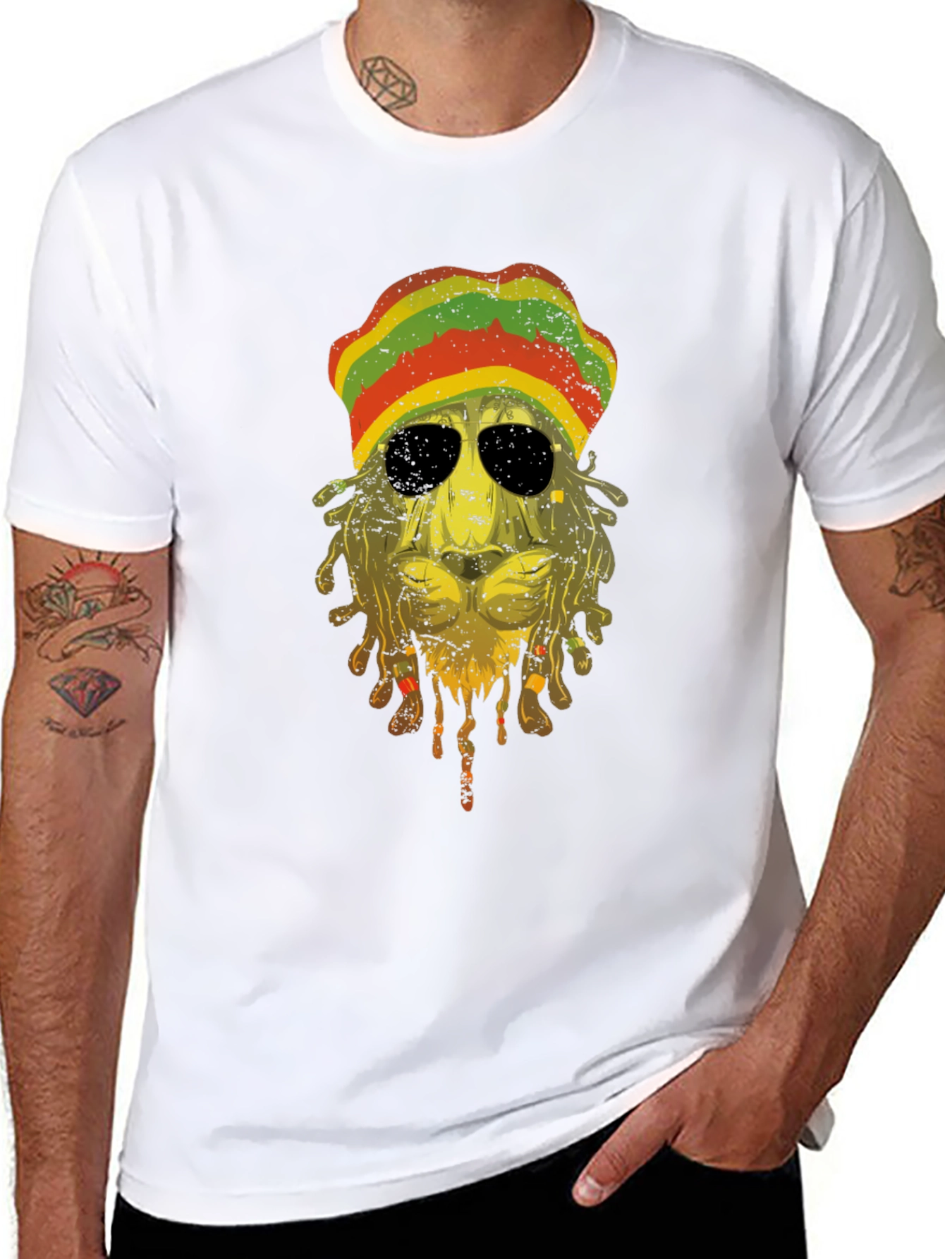 Rasta Lion Graphic Tee - Reggae Vibes