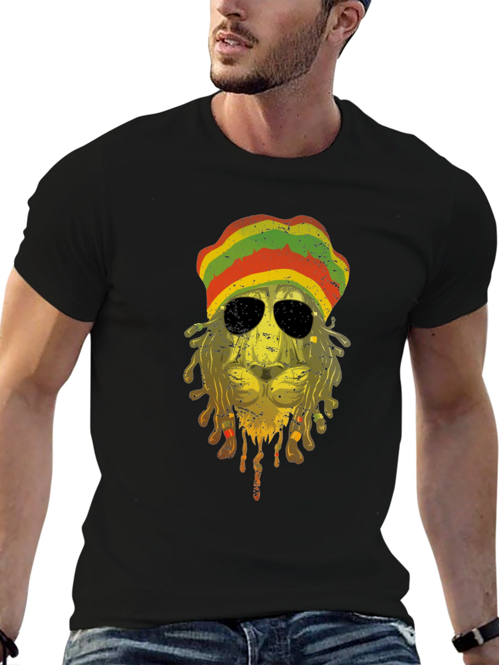 Rasta Lion Graphic Tee - Reggae Vibes