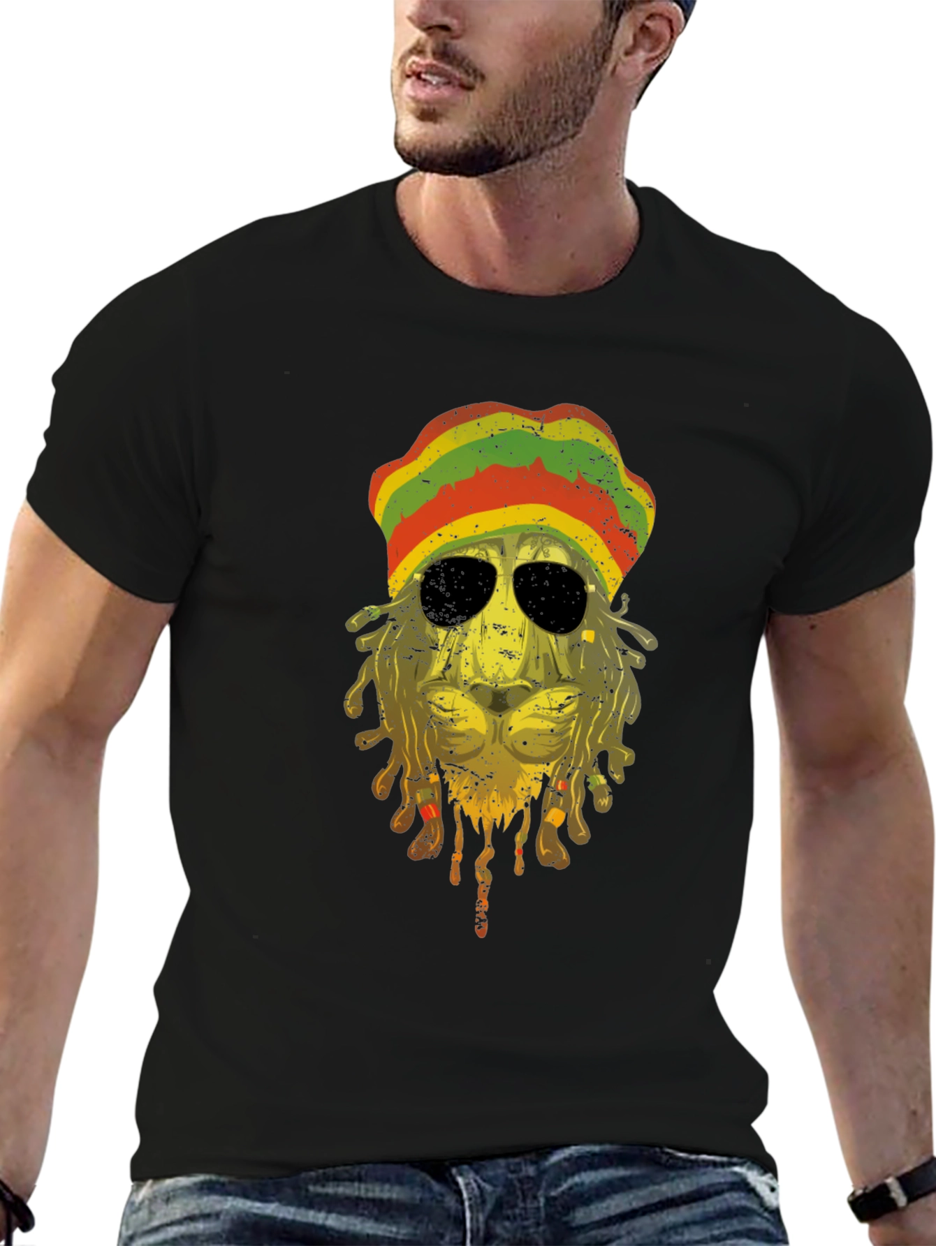 Rasta Lion Graphic Tee - Reggae Vibes