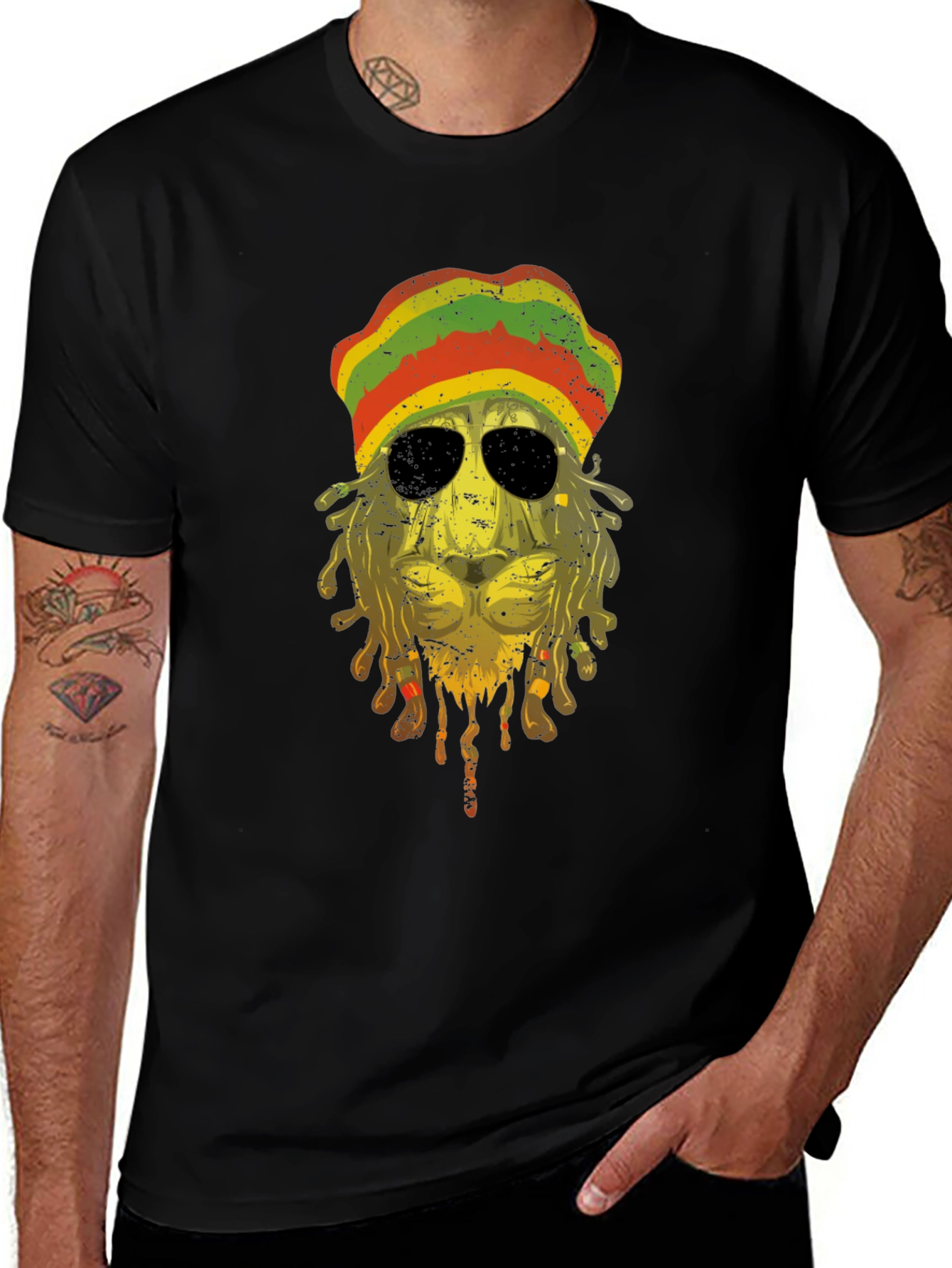 Rasta Lion Graphic Tee - Reggae Vibes