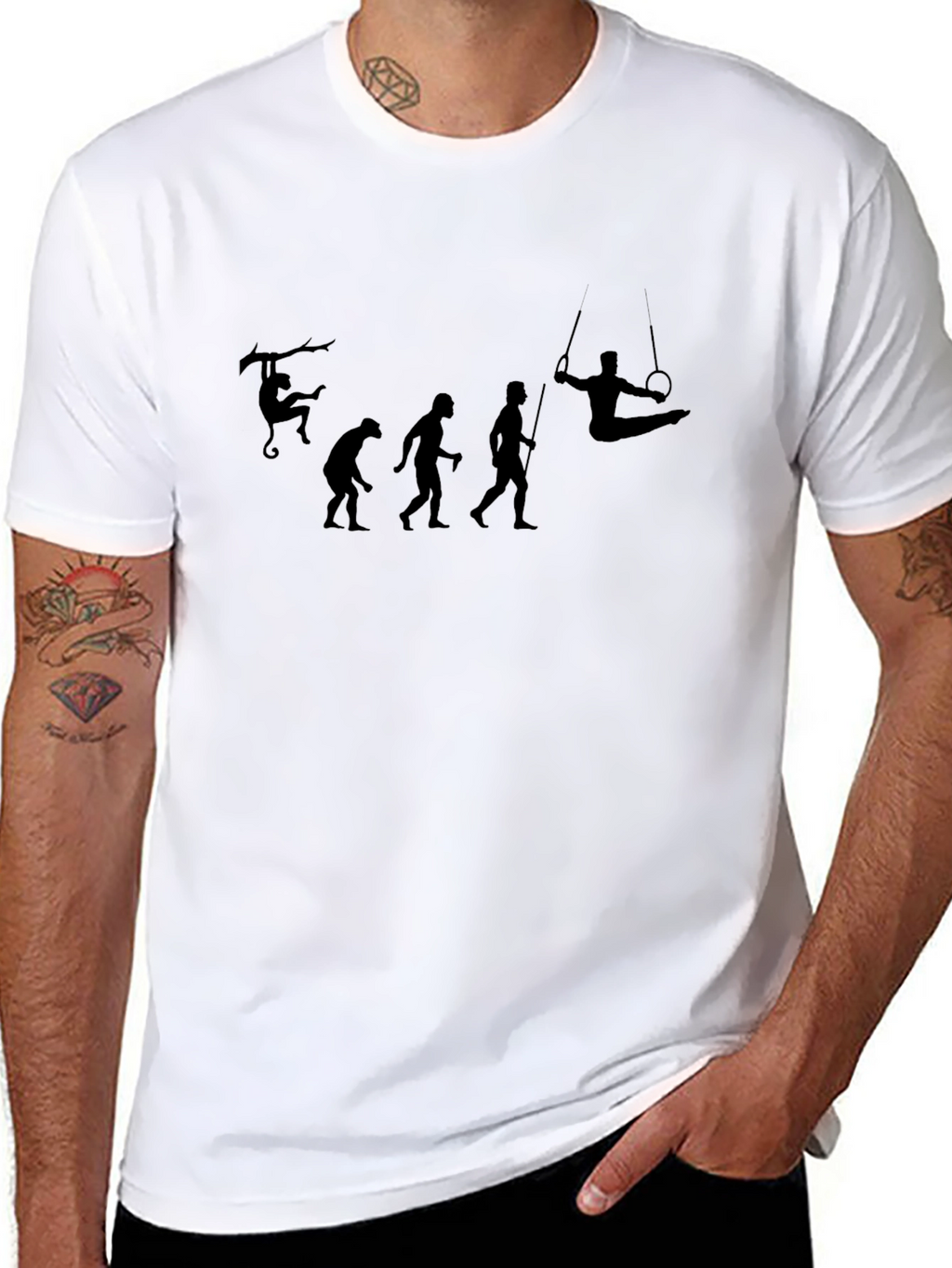 Evolution of Gymnast Black T-Shirt