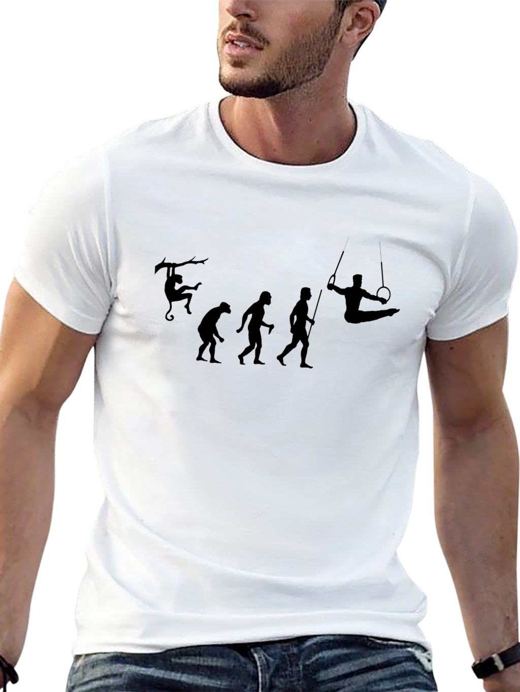 Evolution of Gymnast Black T-Shirt