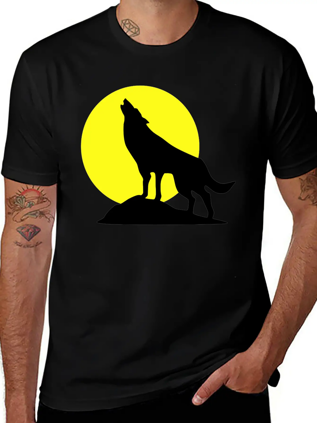 Wolf And Full Moon, Wolve Breathable Soft Cotton T-Shirt – Timeless Casual Look
