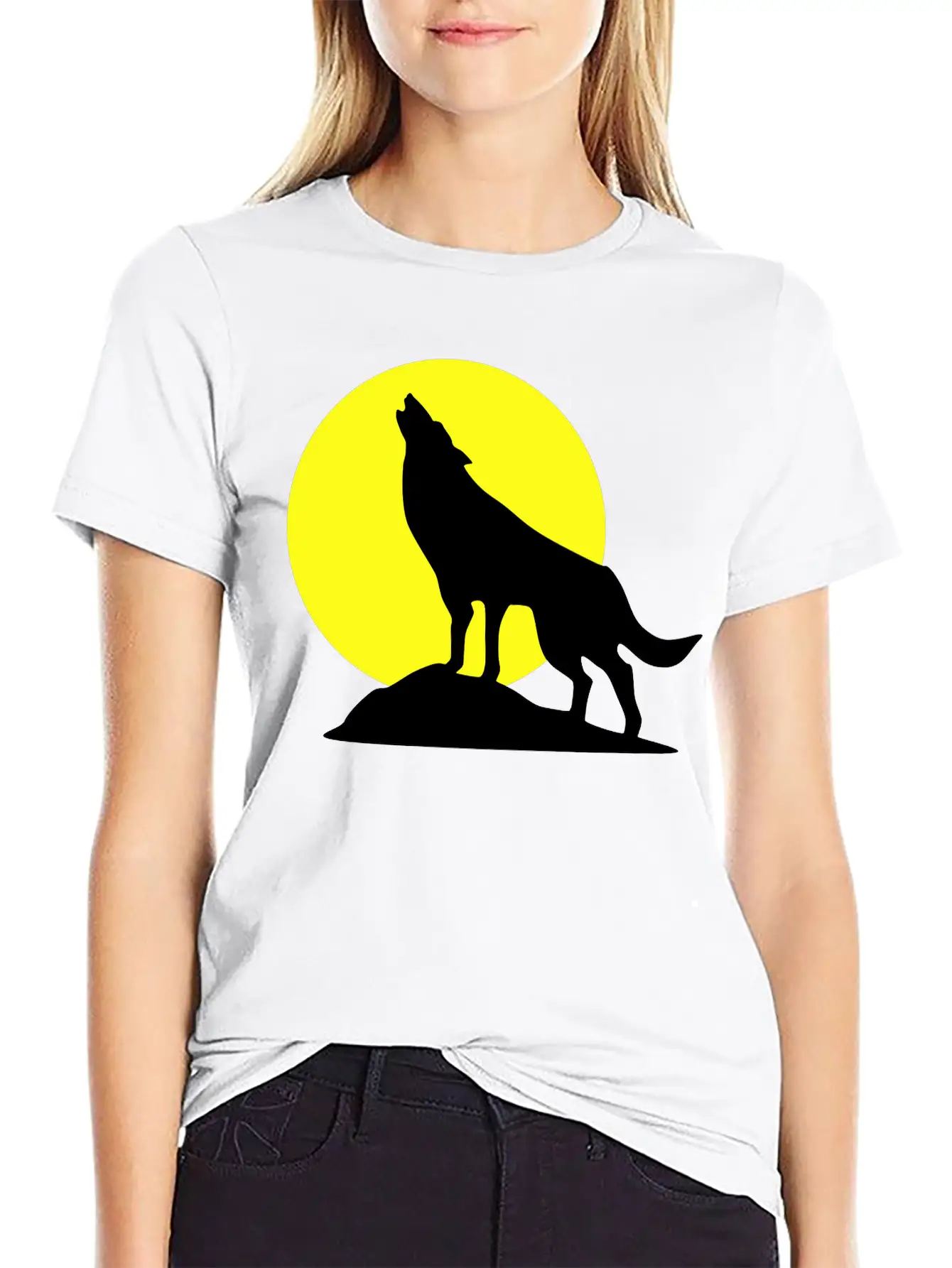 Wolf And Full Moon, Wolve Breathable Soft Cotton T-Shirt – Timeless Casual Look