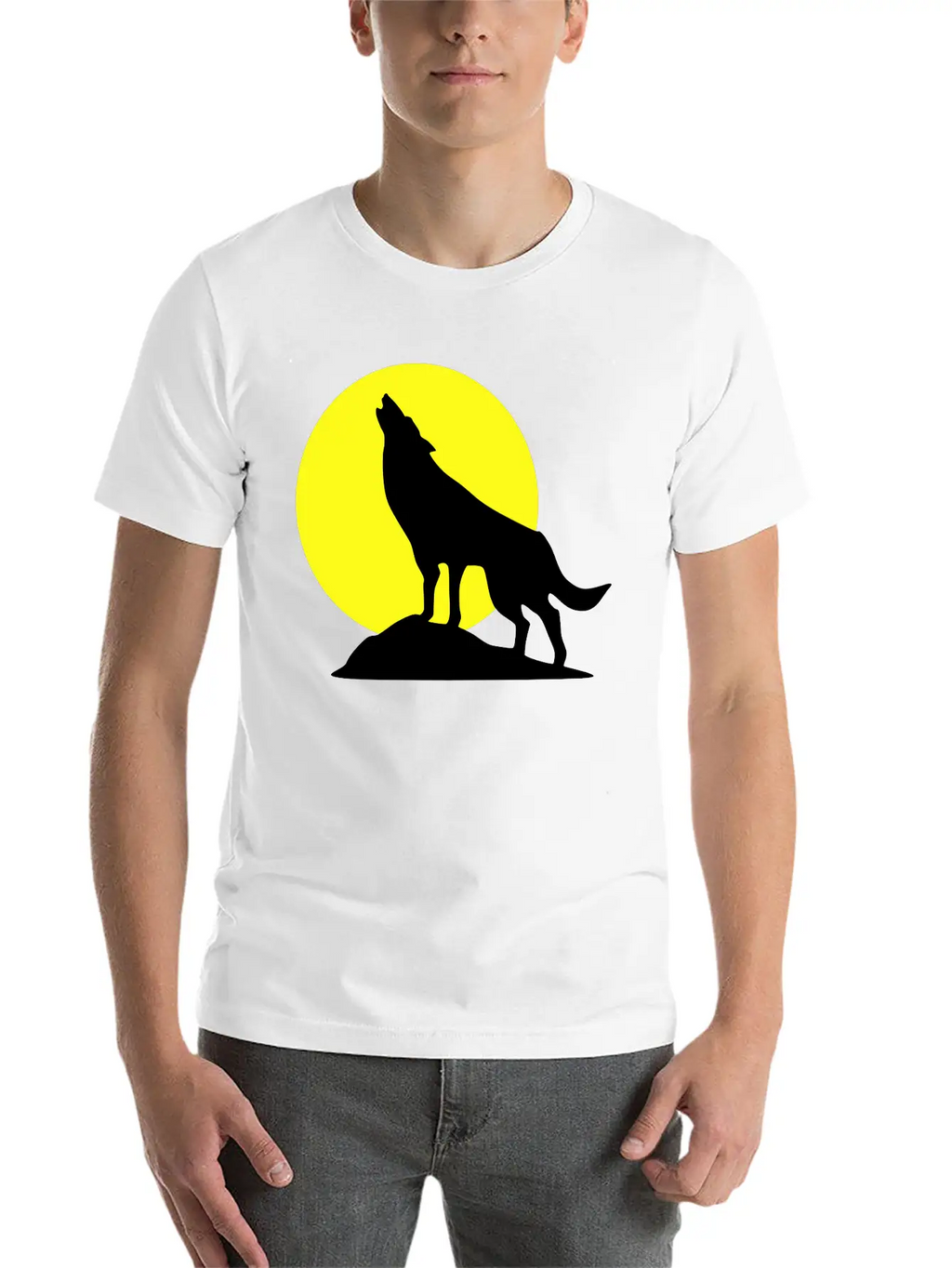 Wolf And Full Moon, Wolve Breathable Soft Cotton T-Shirt – Timeless Casual Look