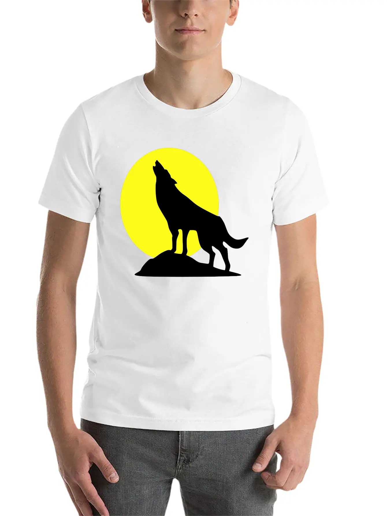 Wolf And Full Moon, Wolve Breathable Soft Cotton T-Shirt – Timeless Casual Look