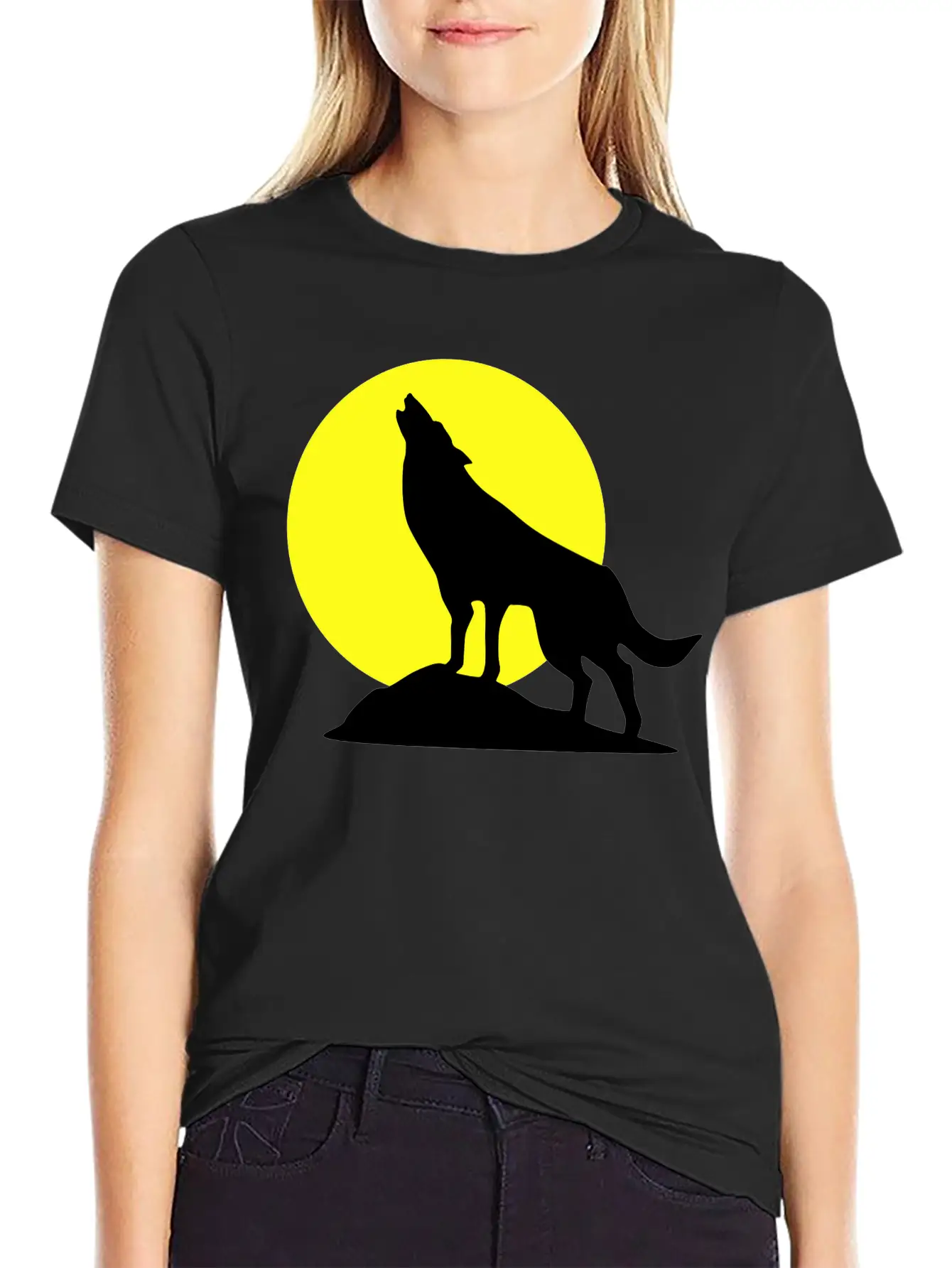 Wolf And Full Moon, Wolve Breathable Soft Cotton T-Shirt – Timeless Casual Look