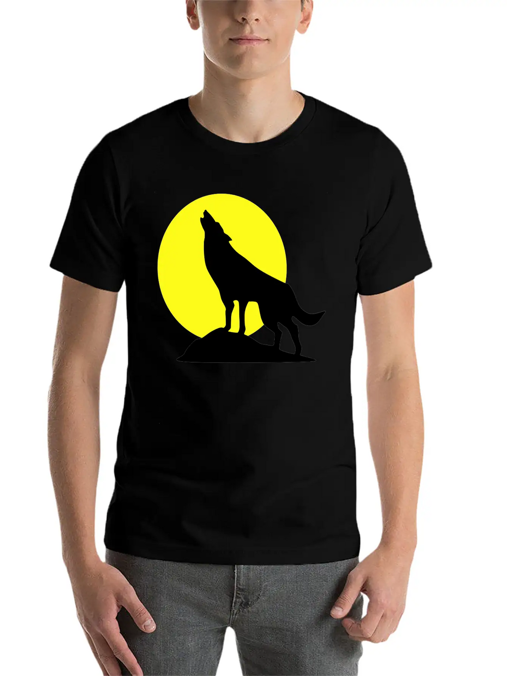 Wolf And Full Moon, Wolve Breathable Soft Cotton T-Shirt – Timeless Casual Look