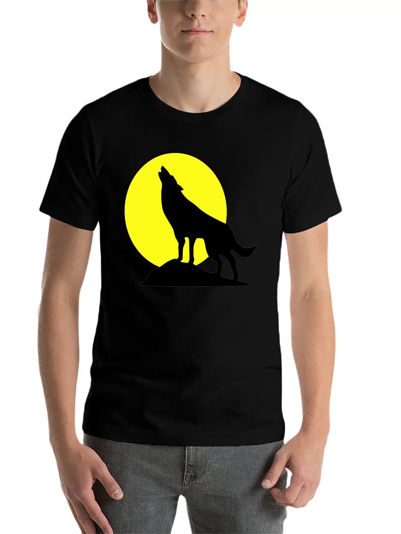 Wolf And Full Moon, Wolve Breathable Soft Cotton T-Shirt – Timeless Casual Look