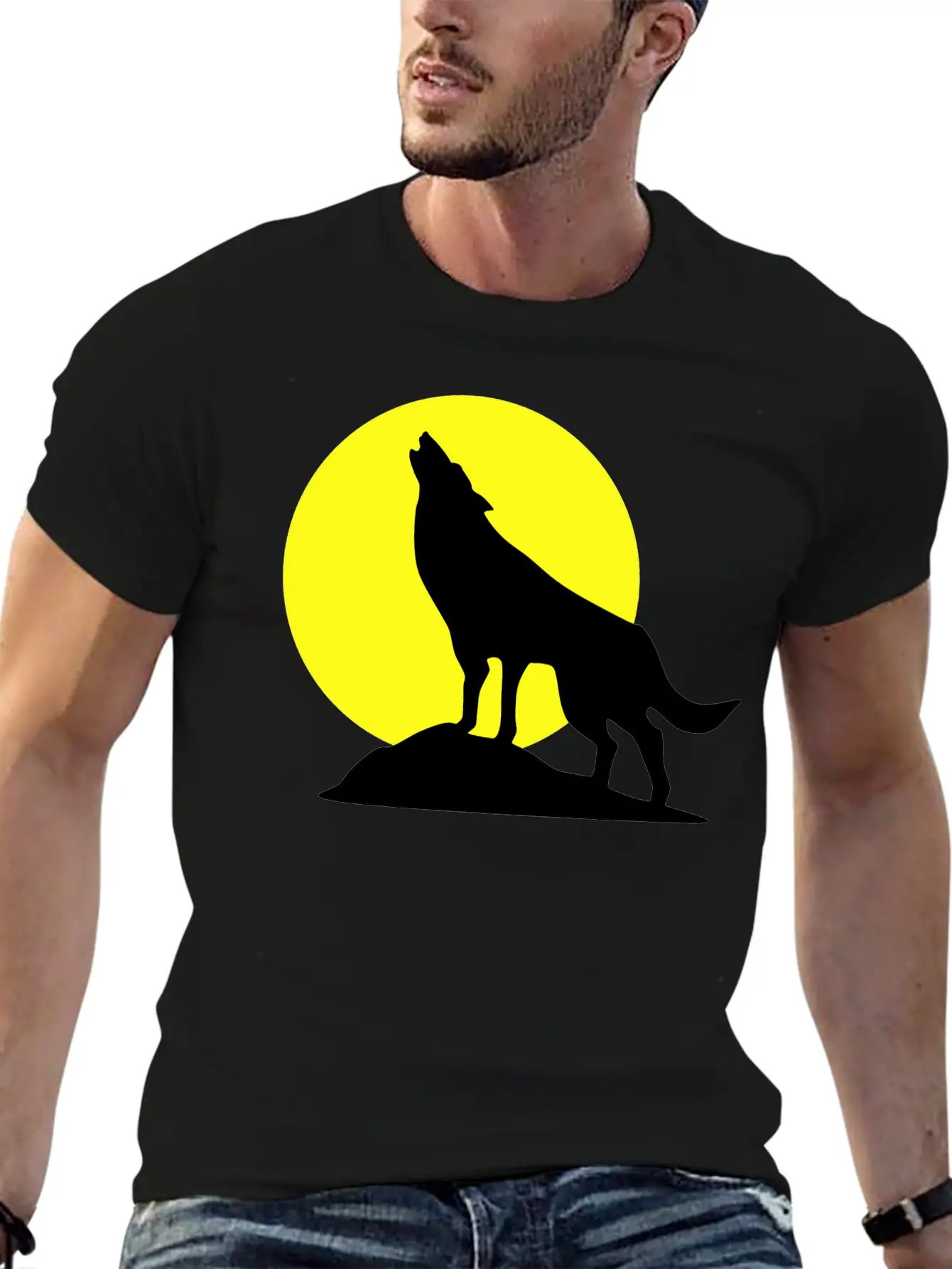 Wolf And Full Moon, Wolve Breathable Soft Cotton T-Shirt – Timeless Casual Look