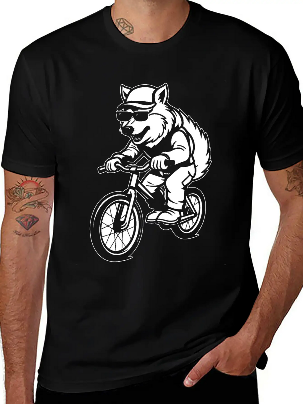 Wolf Cycling Unisex Short Sleeve Soft Cotton T-Shirt – Casual Everyday Wear