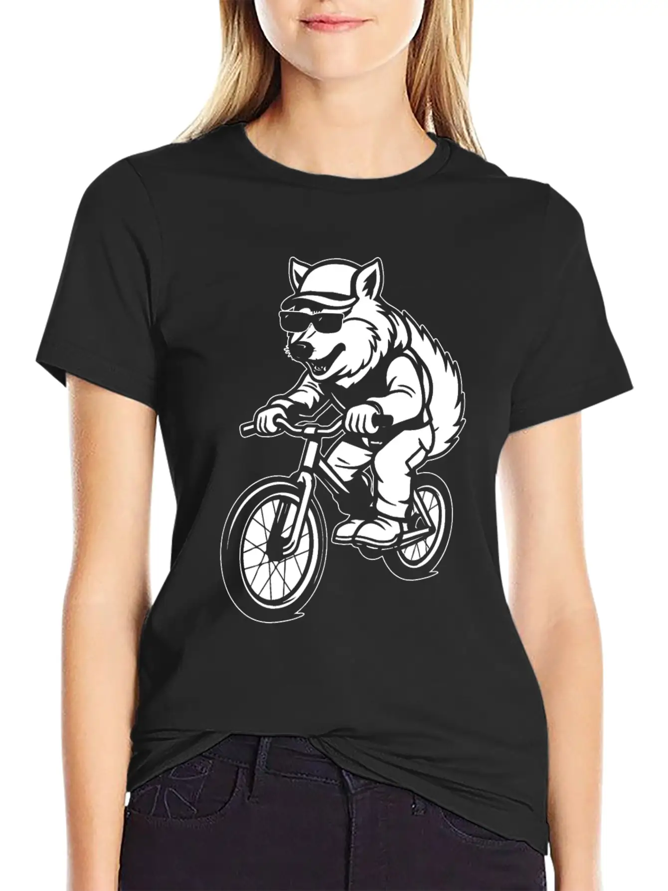 Wolf Cycling Unisex Short Sleeve Soft Cotton T-Shirt – Casual Everyday Wear
