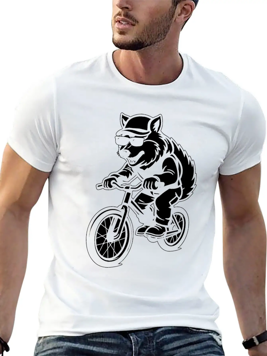 Wolf Cycling Unisex Short Sleeve Soft Cotton T-Shirt – Casual Everyday Wear