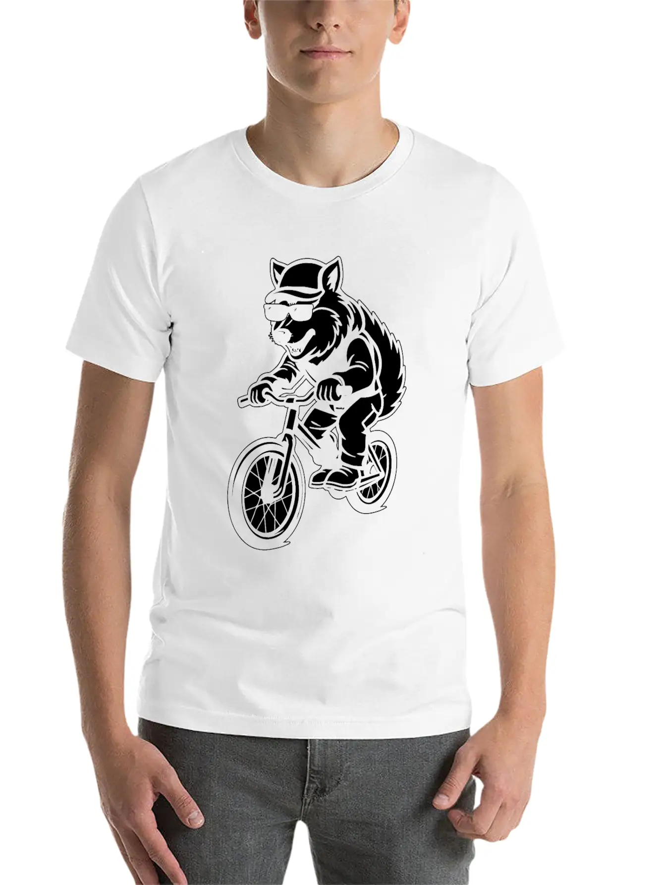 Wolf Cycling Unisex Short Sleeve Soft Cotton T-Shirt – Casual Everyday Wear
