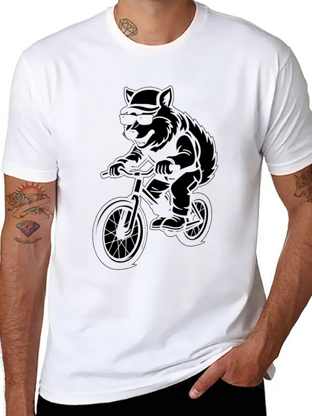 Wolf Cycling Unisex Short Sleeve Soft Cotton T-Shirt – Casual Everyday Wear