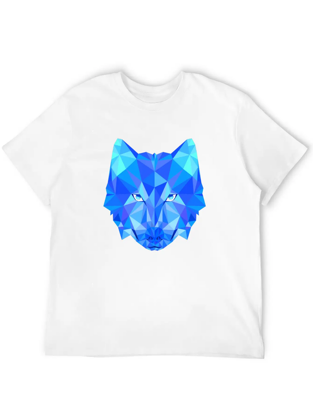 Wolf Dog Shepherd In Geometric Polygons Breathable Soft Cotton T-Shirt – Timeless Casual Look