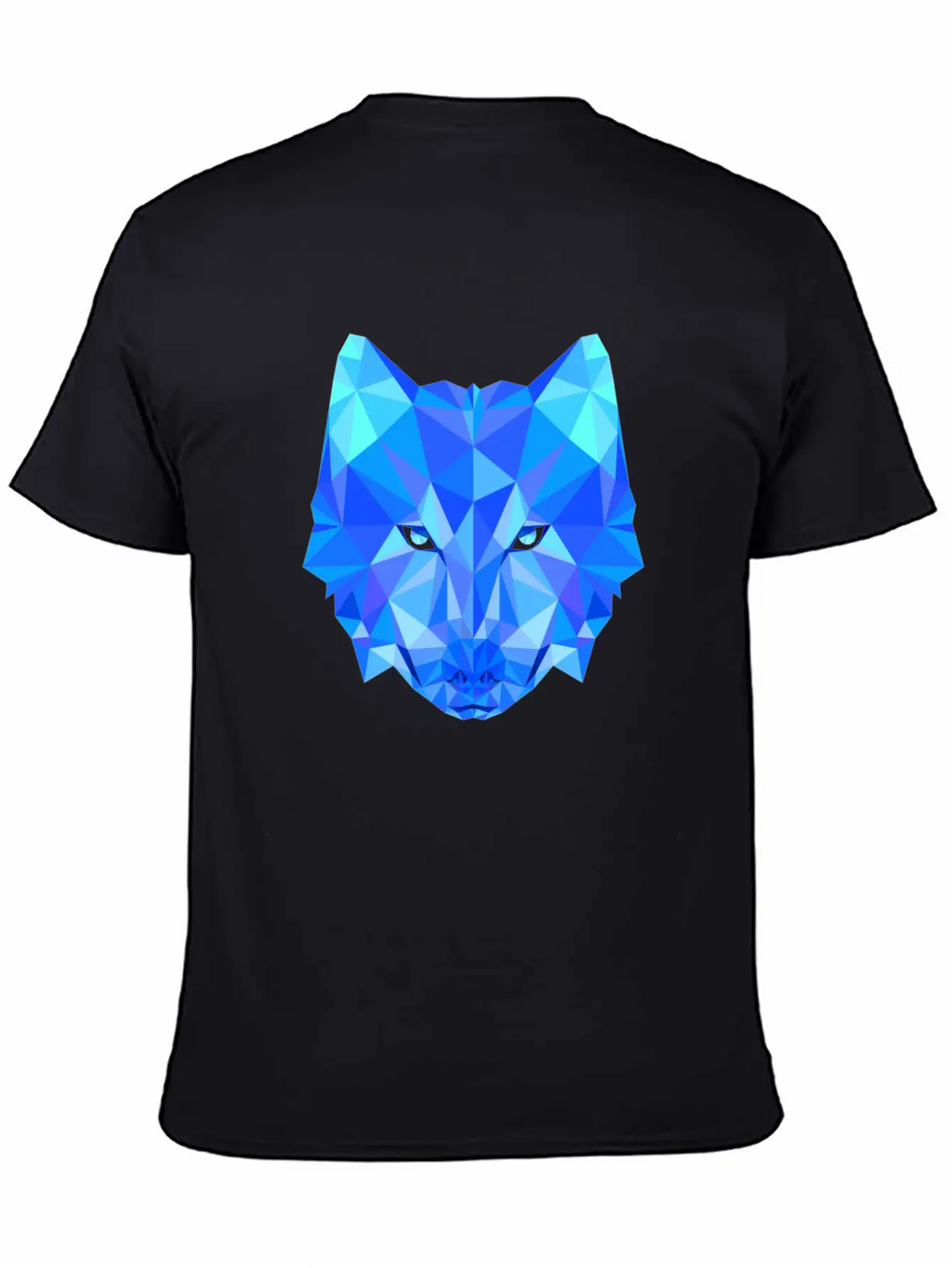 Wolf Dog Shepherd In Geometric Polygons Breathable Soft Cotton T-Shirt – Timeless Casual Look