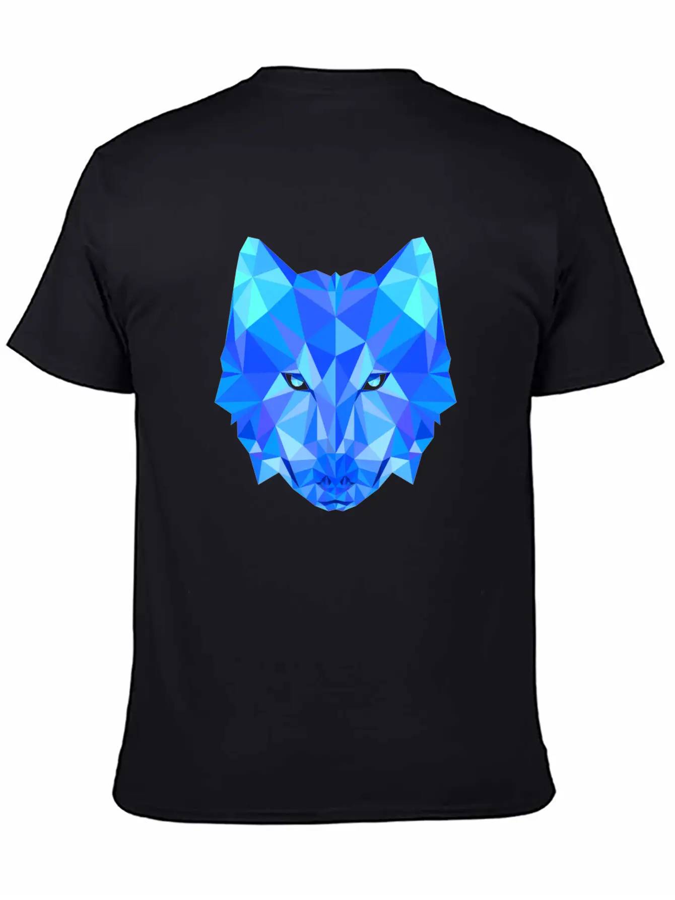Wolf Dog Shepherd In Geometric Polygons Breathable Soft Cotton T-Shirt – Timeless Casual Look
