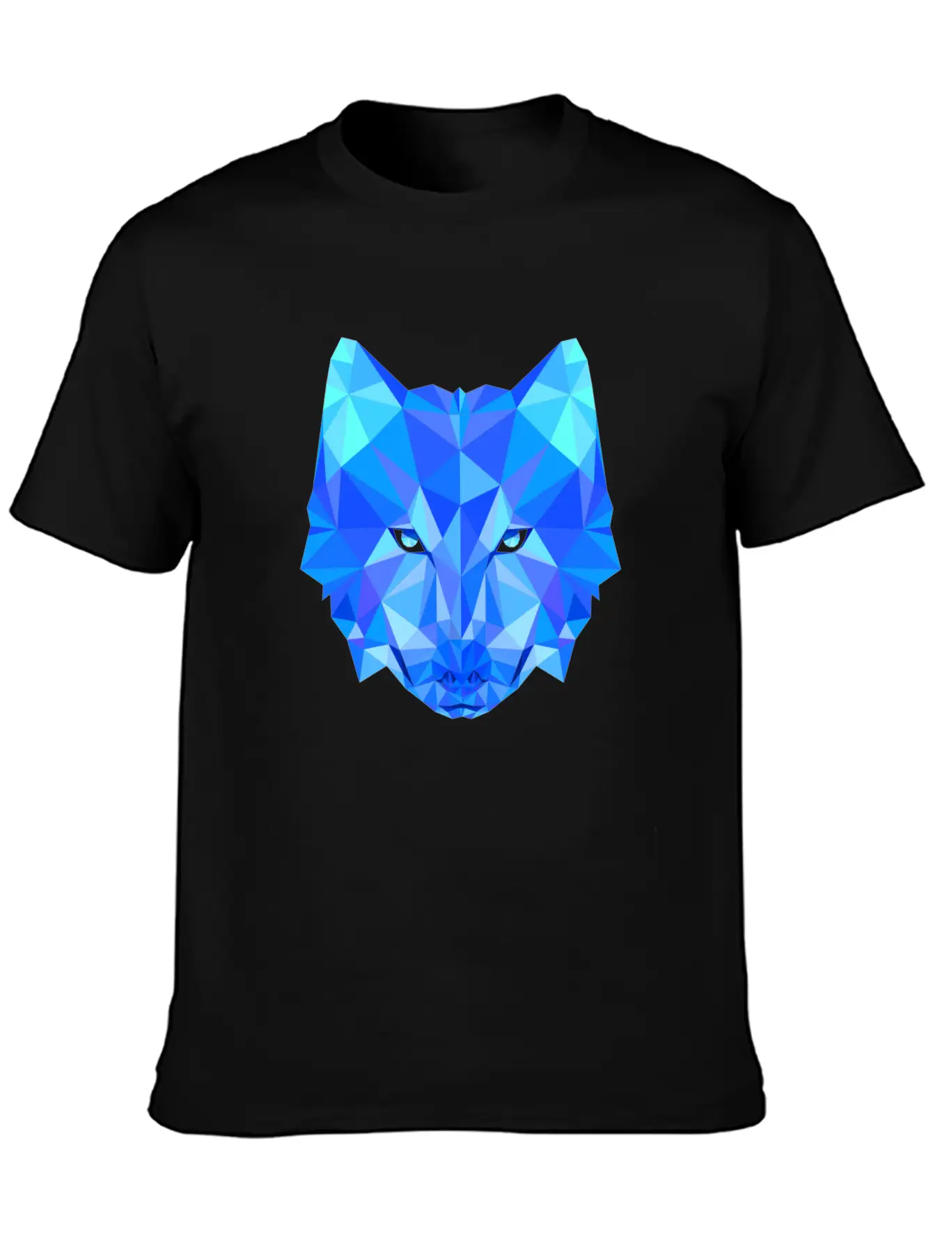 Wolf Dog Shepherd In Geometric Polygons Breathable Soft Cotton T-Shirt – Timeless Casual Look