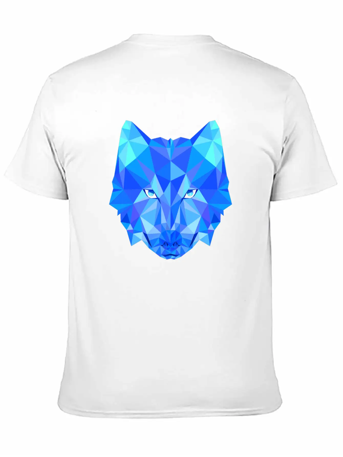 Wolf Dog Shepherd In Geometric Polygons Breathable Soft Cotton T-Shirt – Timeless Casual Look