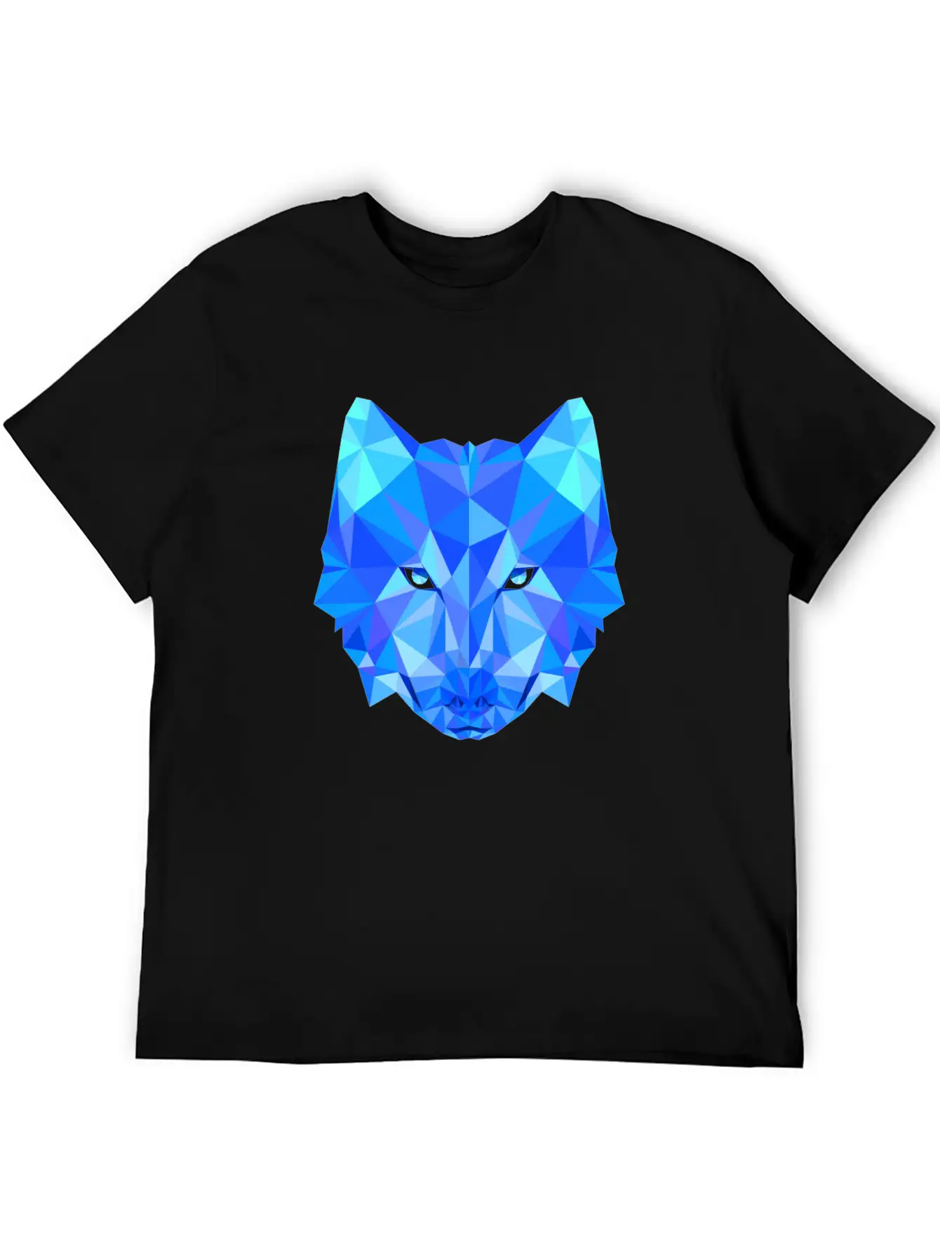 Wolf Dog Shepherd In Geometric Polygons Breathable Soft Cotton T-Shirt – Timeless Casual Look