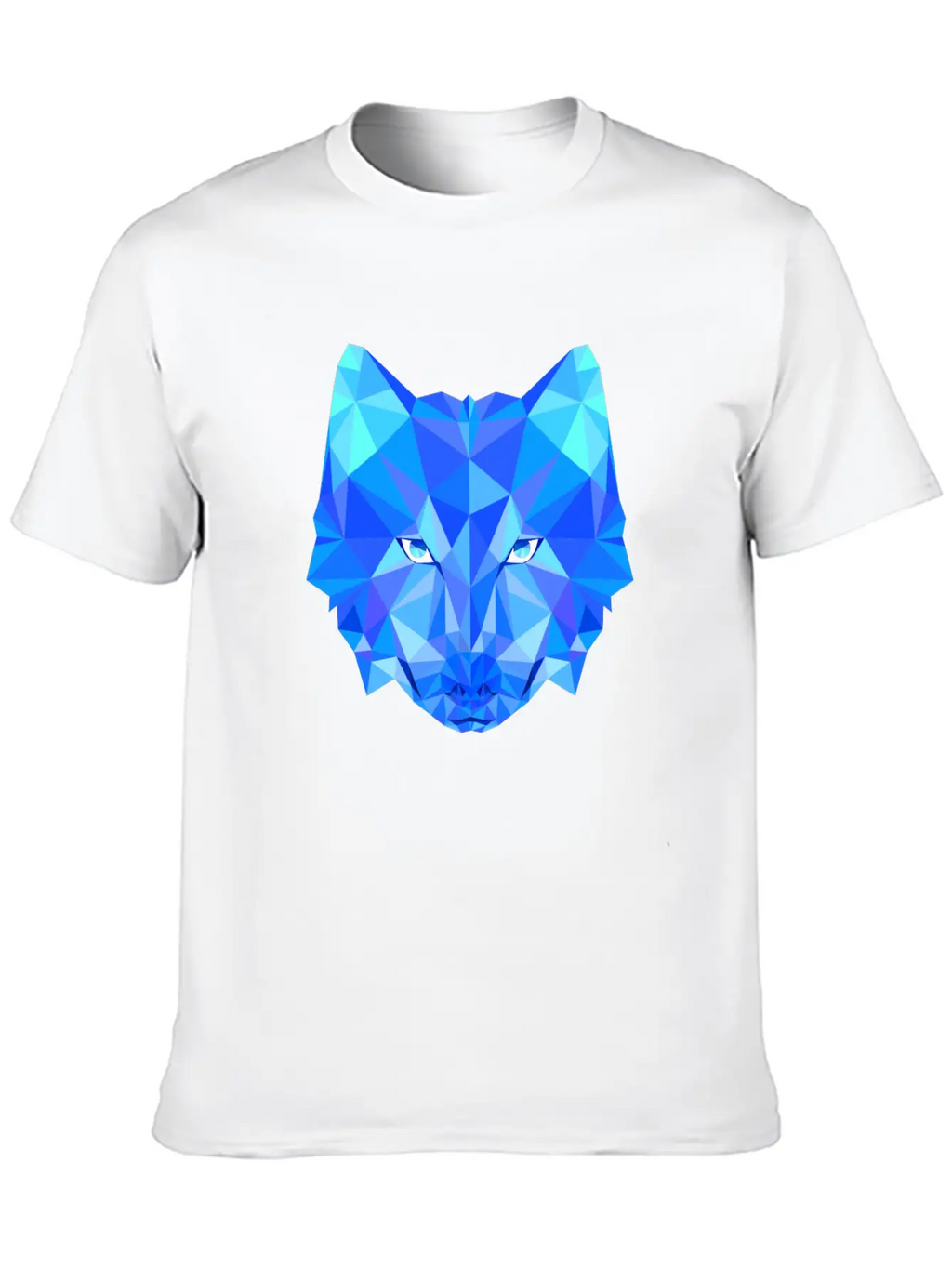 Wolf Dog Shepherd In Geometric Polygons Breathable Soft Cotton T-Shirt – Timeless Casual Look