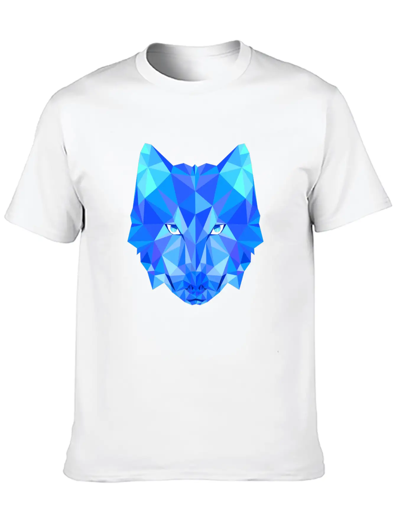 Wolf Dog Shepherd In Geometric Polygons Breathable Soft Cotton T-Shirt – Timeless Casual Look