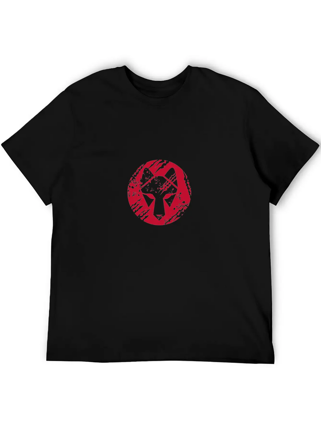 Wolf Head Circle Retro Essential Cotton Tee For Daily Outfits – Unisex Style