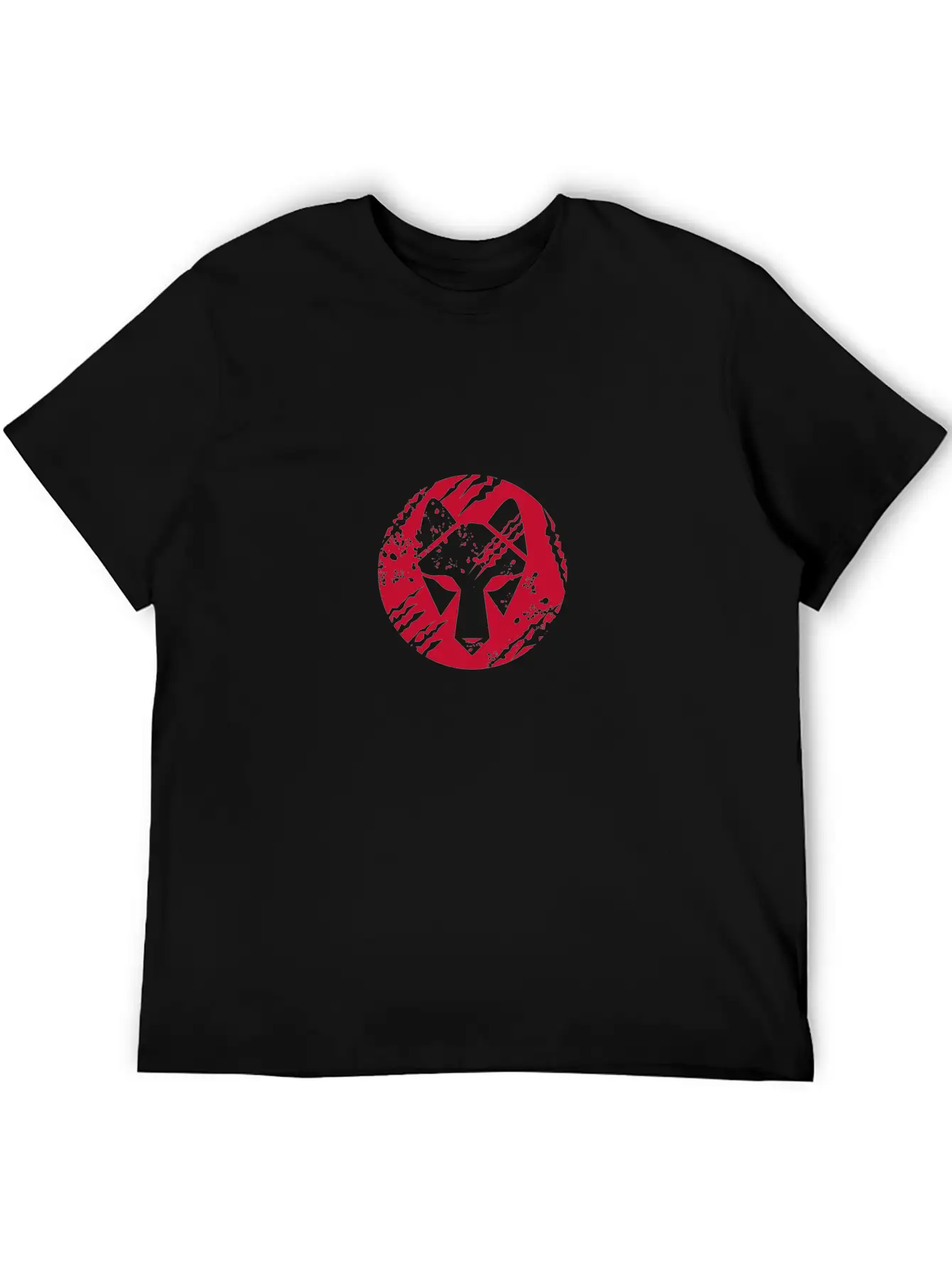 Wolf Head Circle Retro Essential Cotton Tee For Daily Outfits – Unisex Style