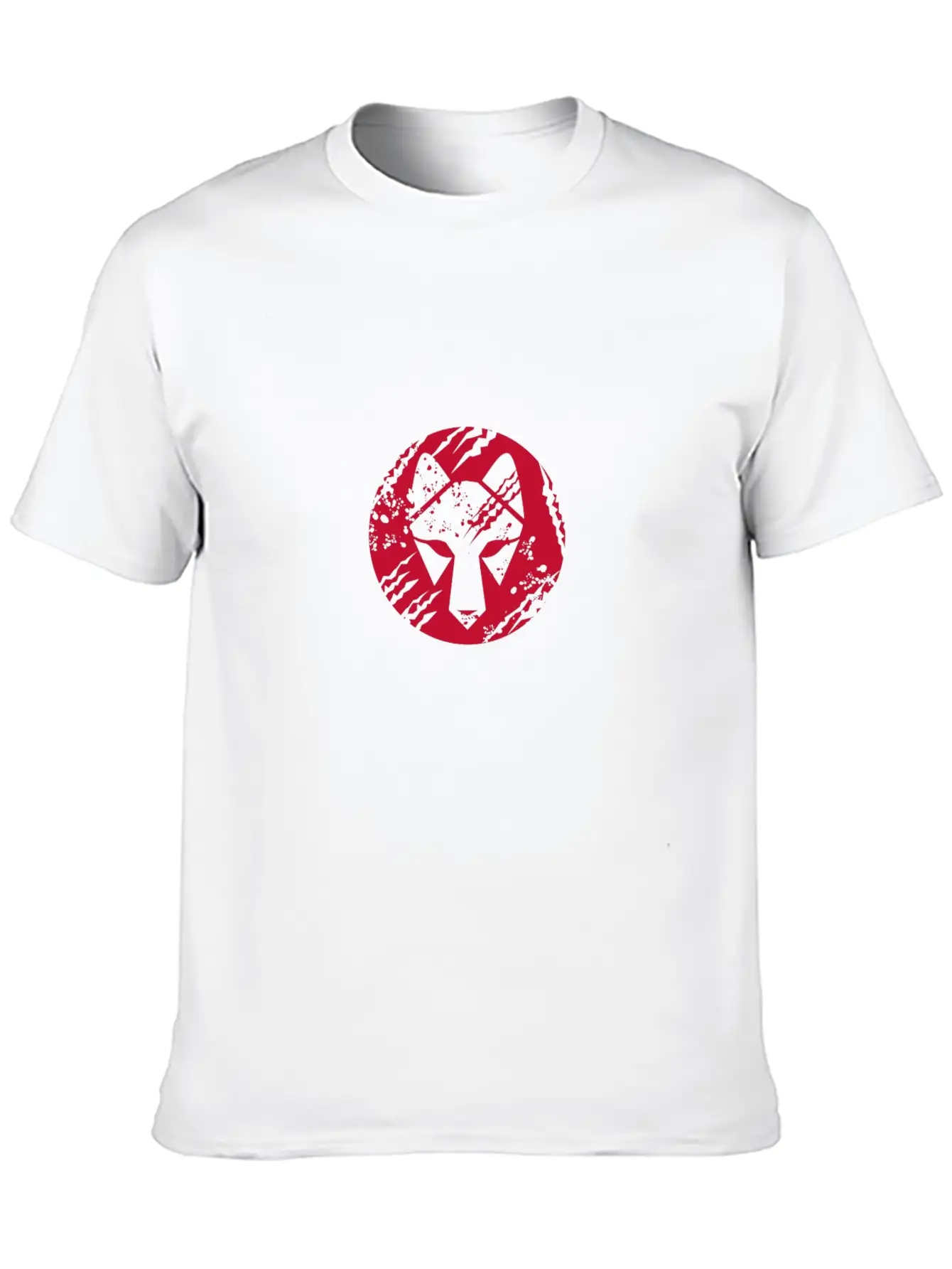 Wolf Head Circle Retro Unisex Casual T-Shirt – Clean Design For Daily Comfort