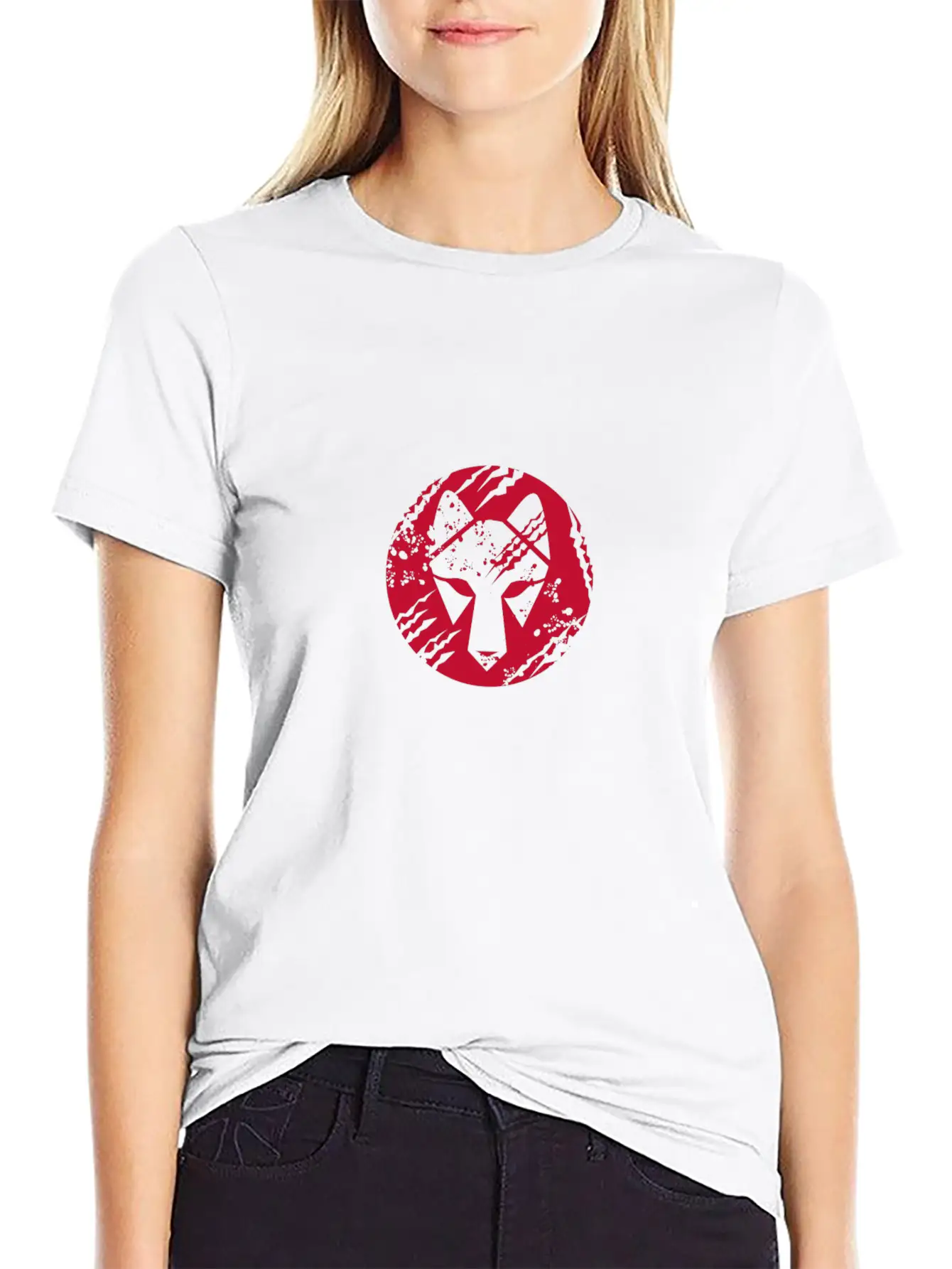 Wolf Head Circle Retro Unisex Casual T-Shirt – Clean Design For Daily Comfort