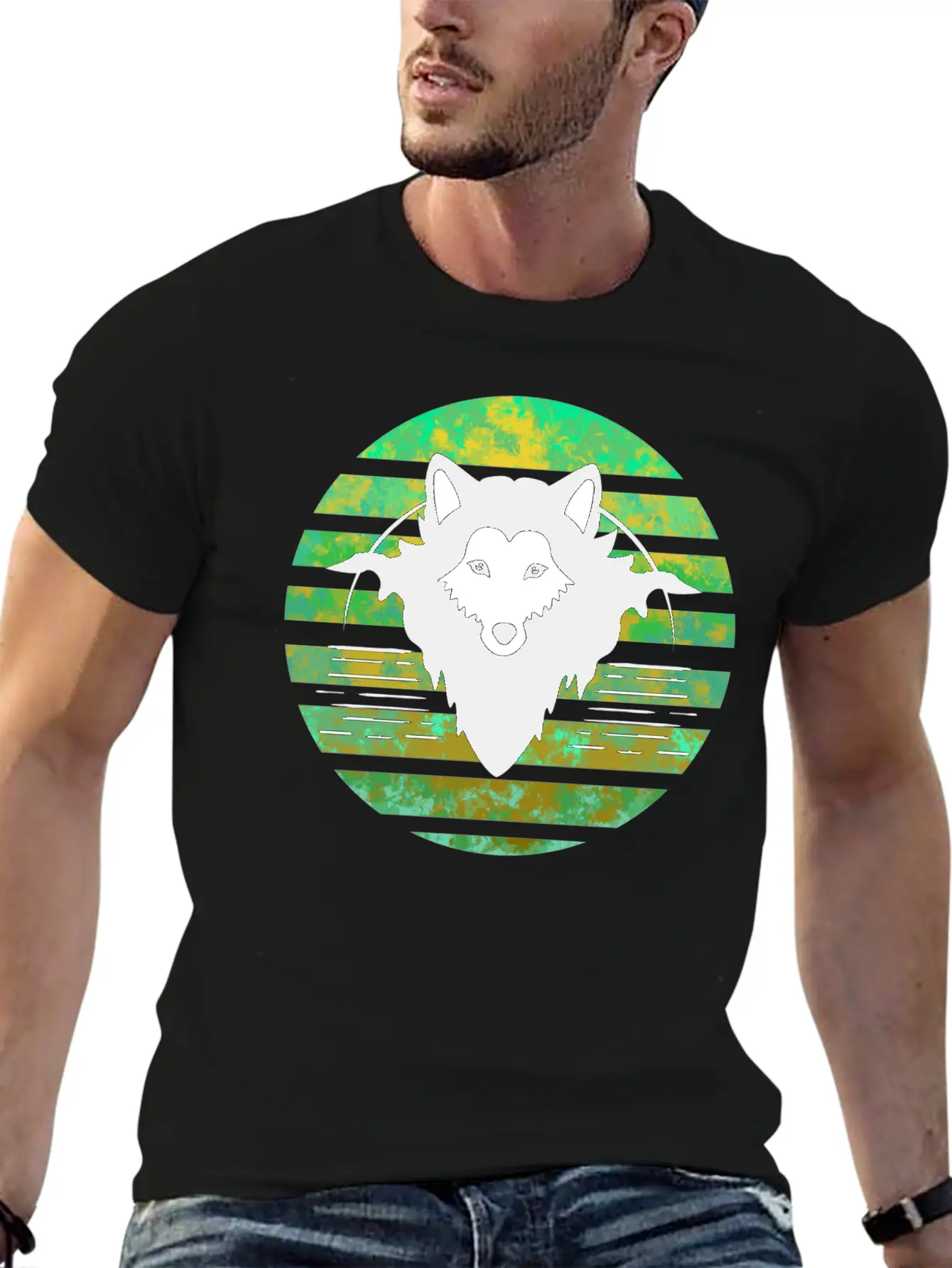 Wolf Head Sunset Classic Fit Graphic Tee For Daily Comfort – Unisex Cotton Shirt