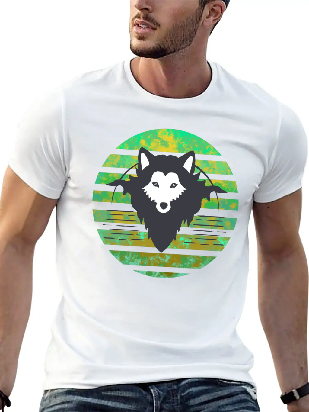 Wolf Head Sunset Classic Fit Graphic Tee For Daily Comfort – Unisex Cotton Shirt