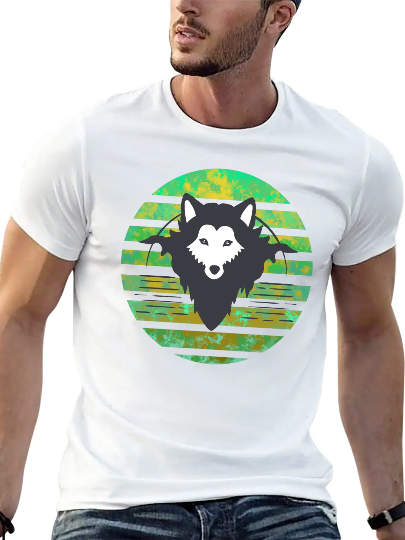 Wolf Head Sunset Classic Fit Graphic Tee For Daily Comfort – Unisex Cotton Shirt
