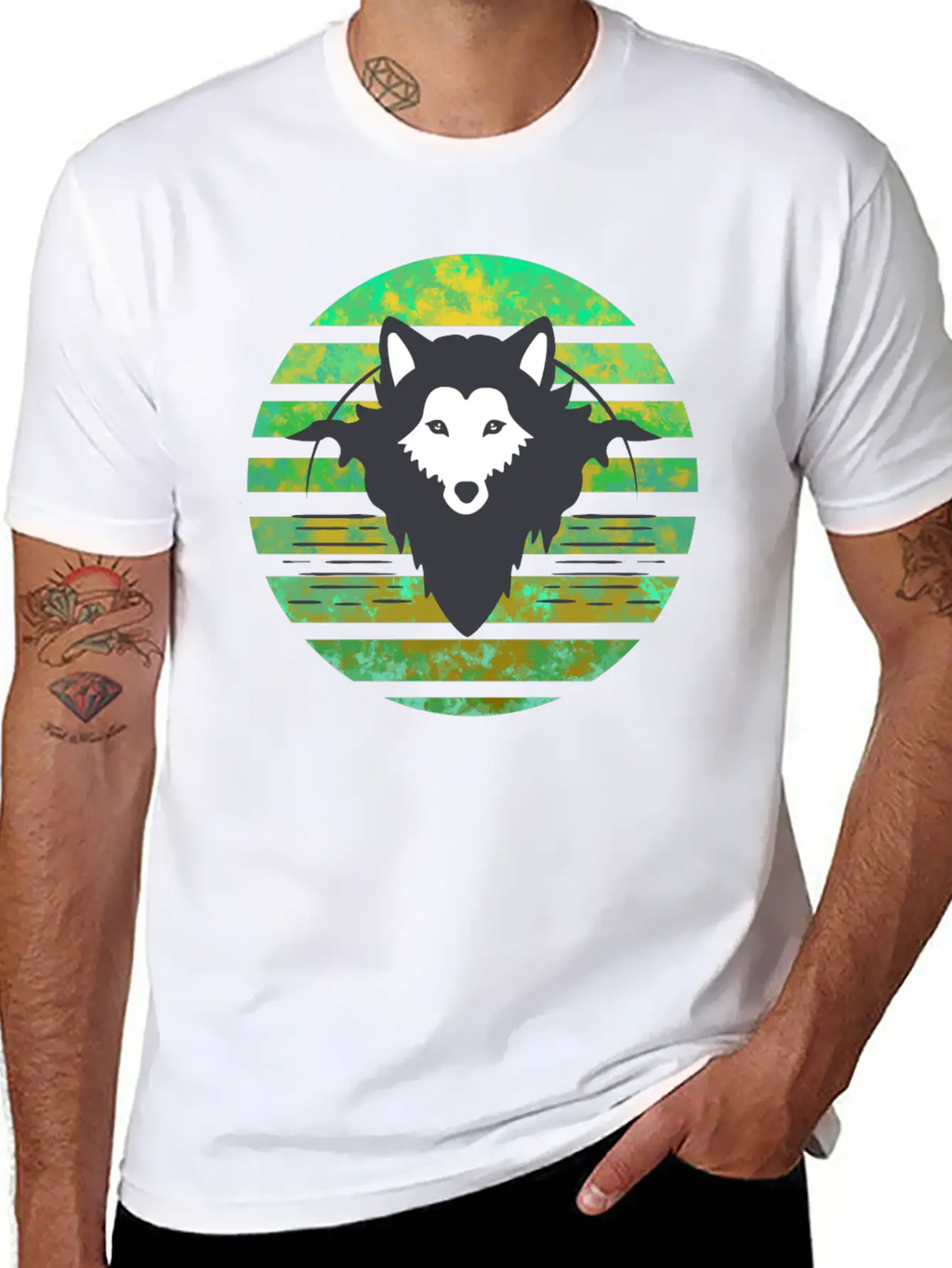 Wolf Head Sunset Classic Fit Graphic Tee For Daily Comfort – Unisex Cotton Shirt
