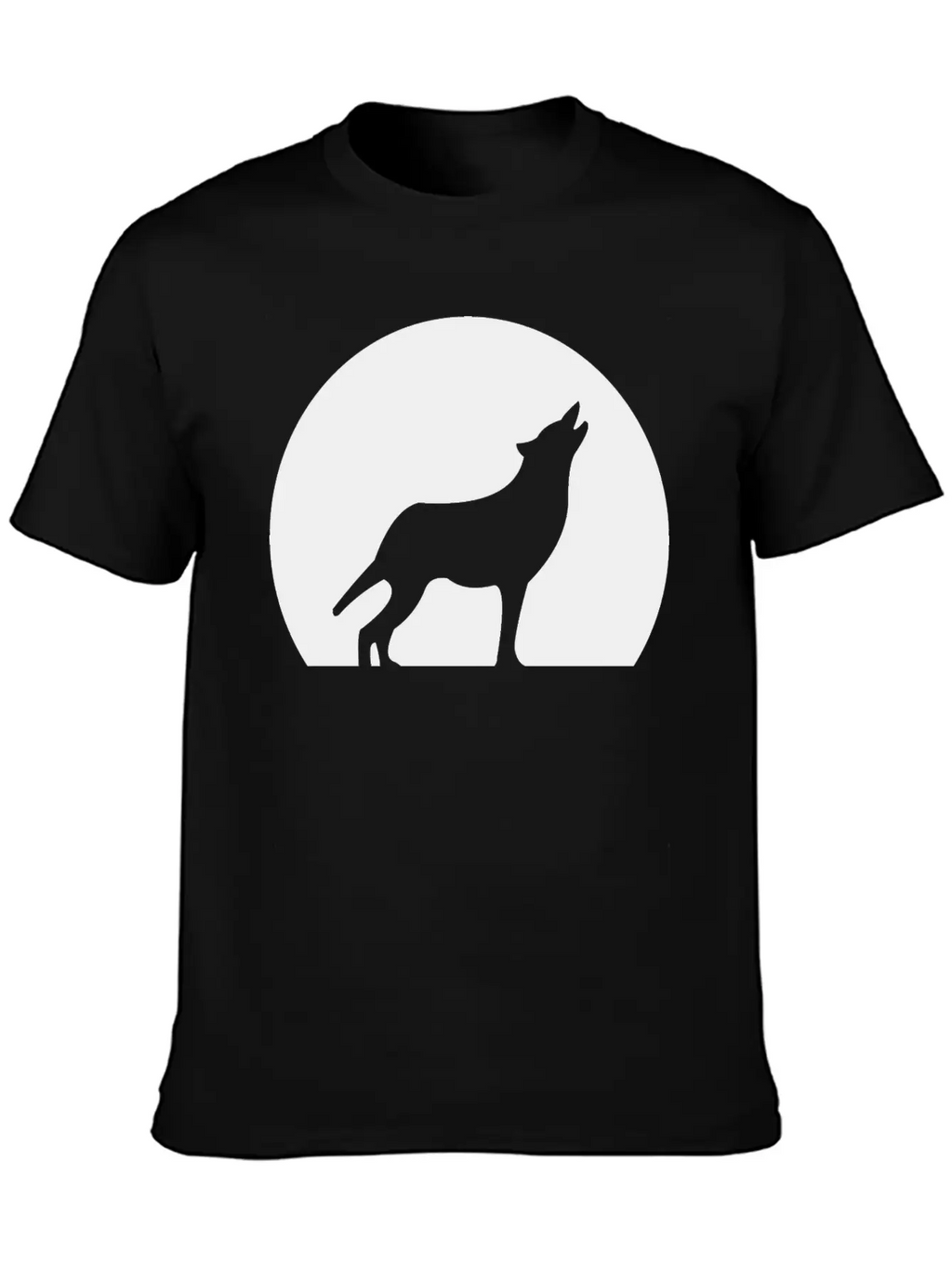 Wolf Howling At Moon Unisex Casual T-Shirt – Clean Design For Daily Comfort