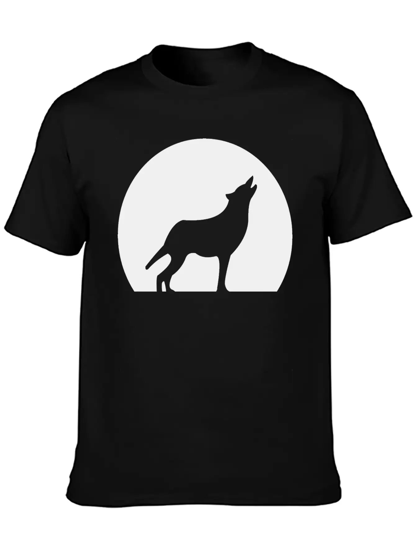 Wolf Howling At Moon Unisex Casual T-Shirt – Clean Design For Daily Comfort